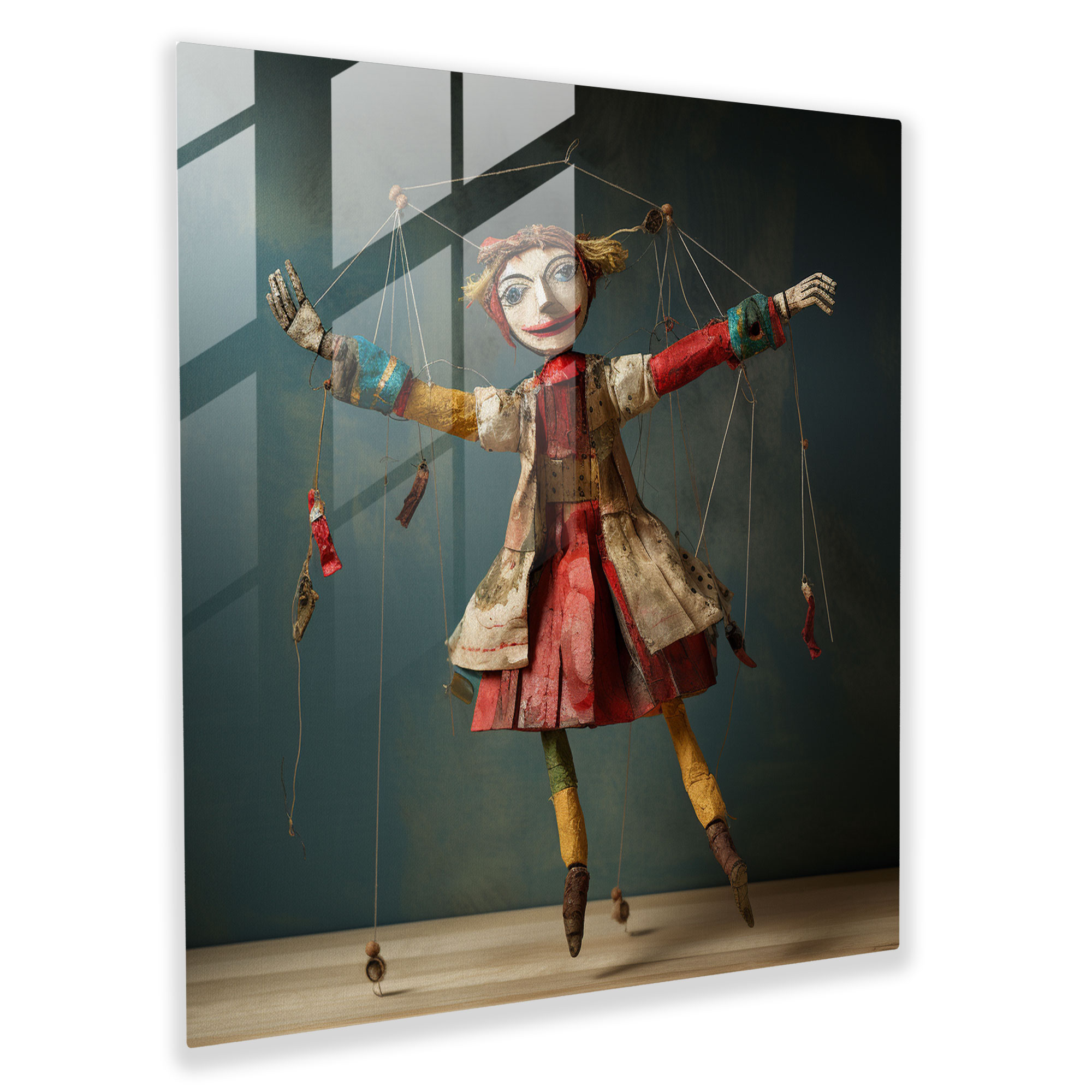 Whimsical Melody Puppet Glass Print - Puppet, Puppet, Glass Print, Melody