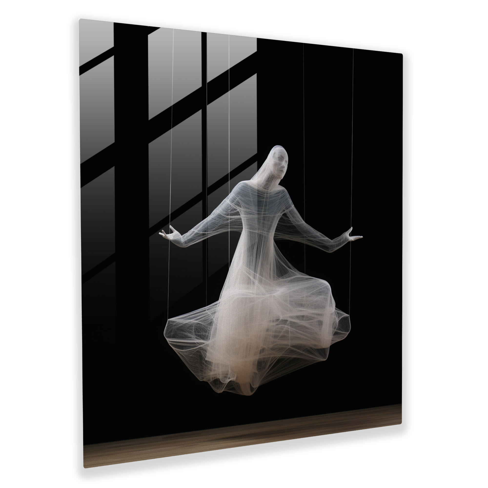 Glasbild Puppenspiel der Schlichtheit - Puppenspiel Wohn-Dekoration Moderne Kunst Schlichtheit