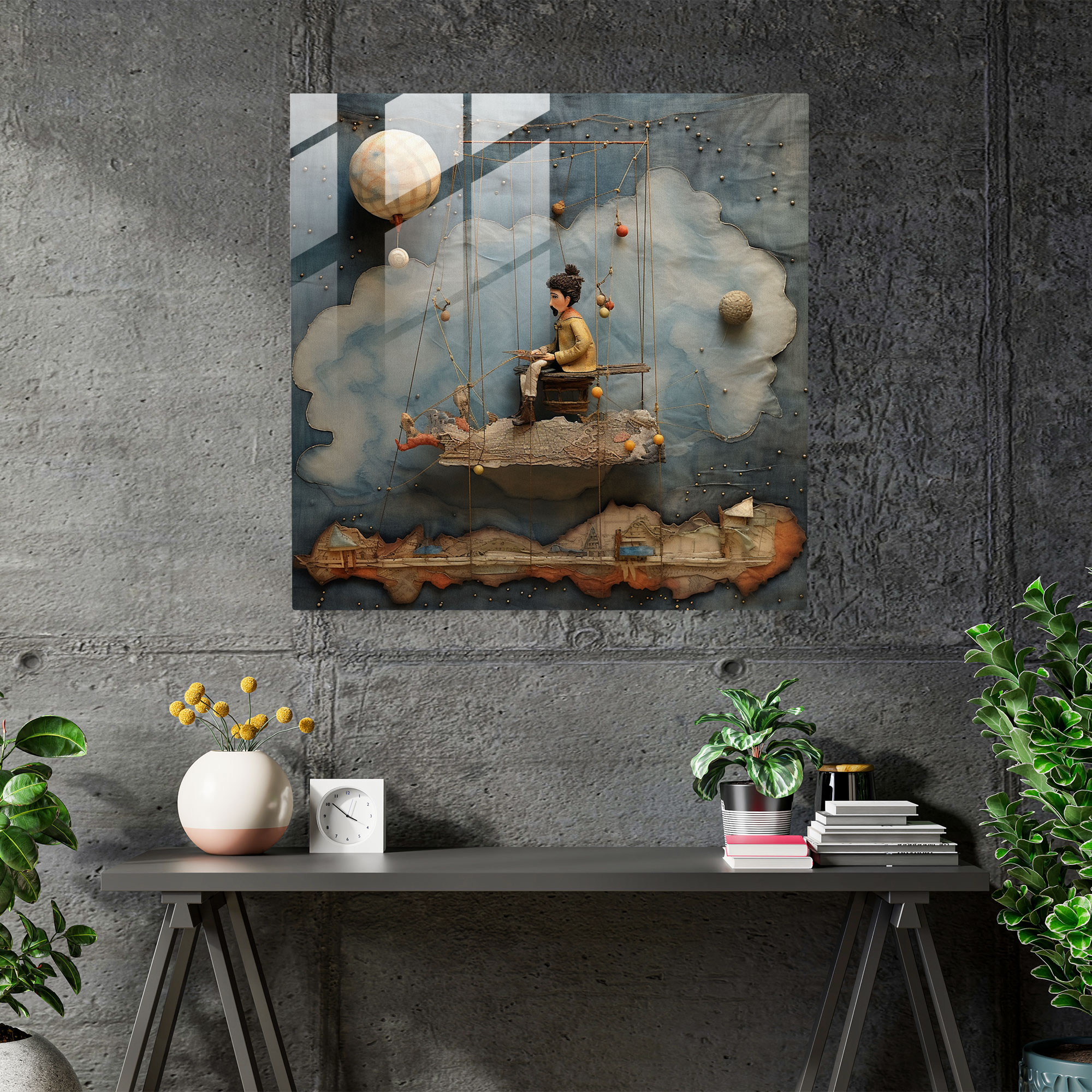 Adventurous Puppet Glass Print - Puppet, Glass Art, Home Decoration, Time And Space