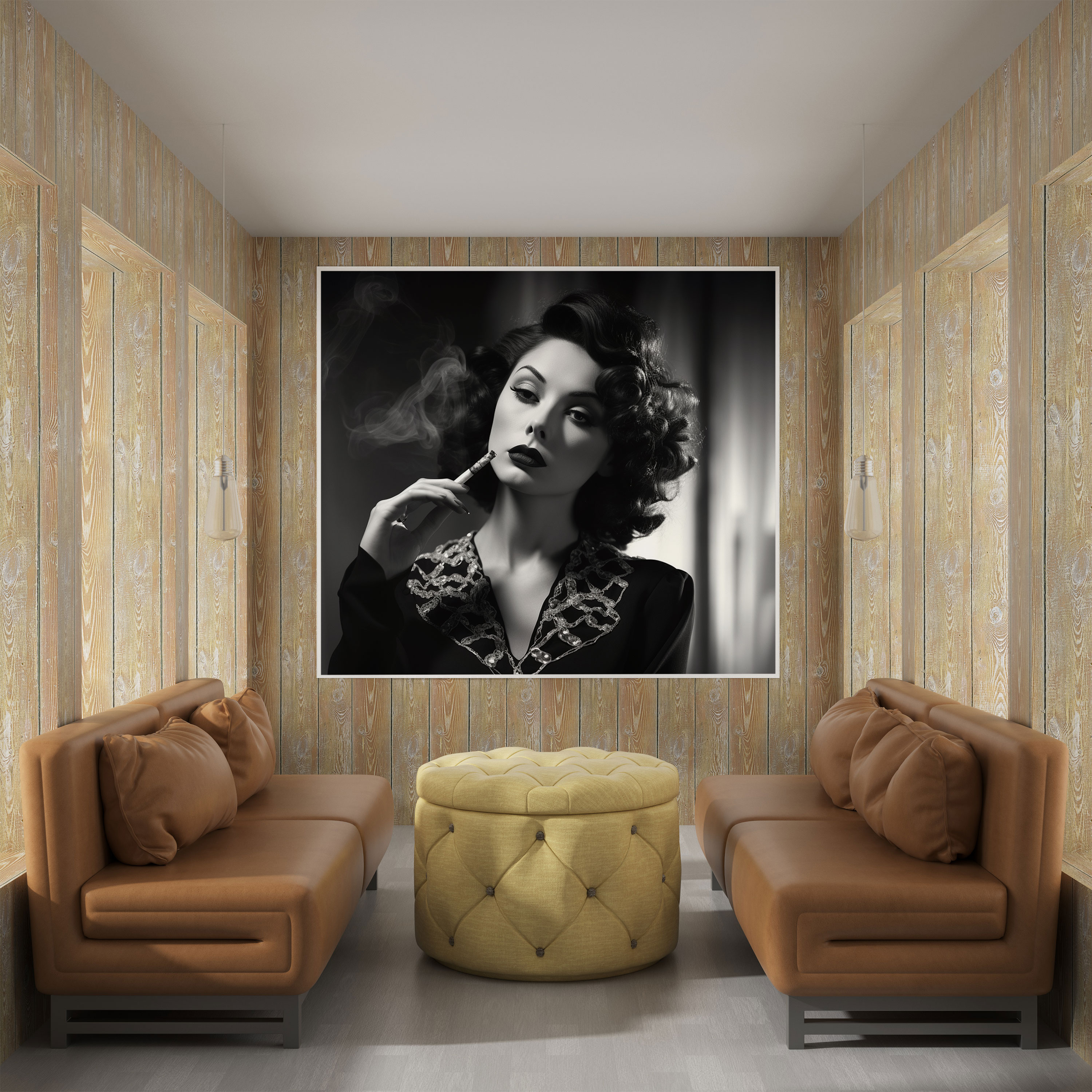 Pulp Fiction Canvas Print - Vintage Femme Fatale Portrait - Pulp Fiction, Sophistication, Home Decoration, Intrigue