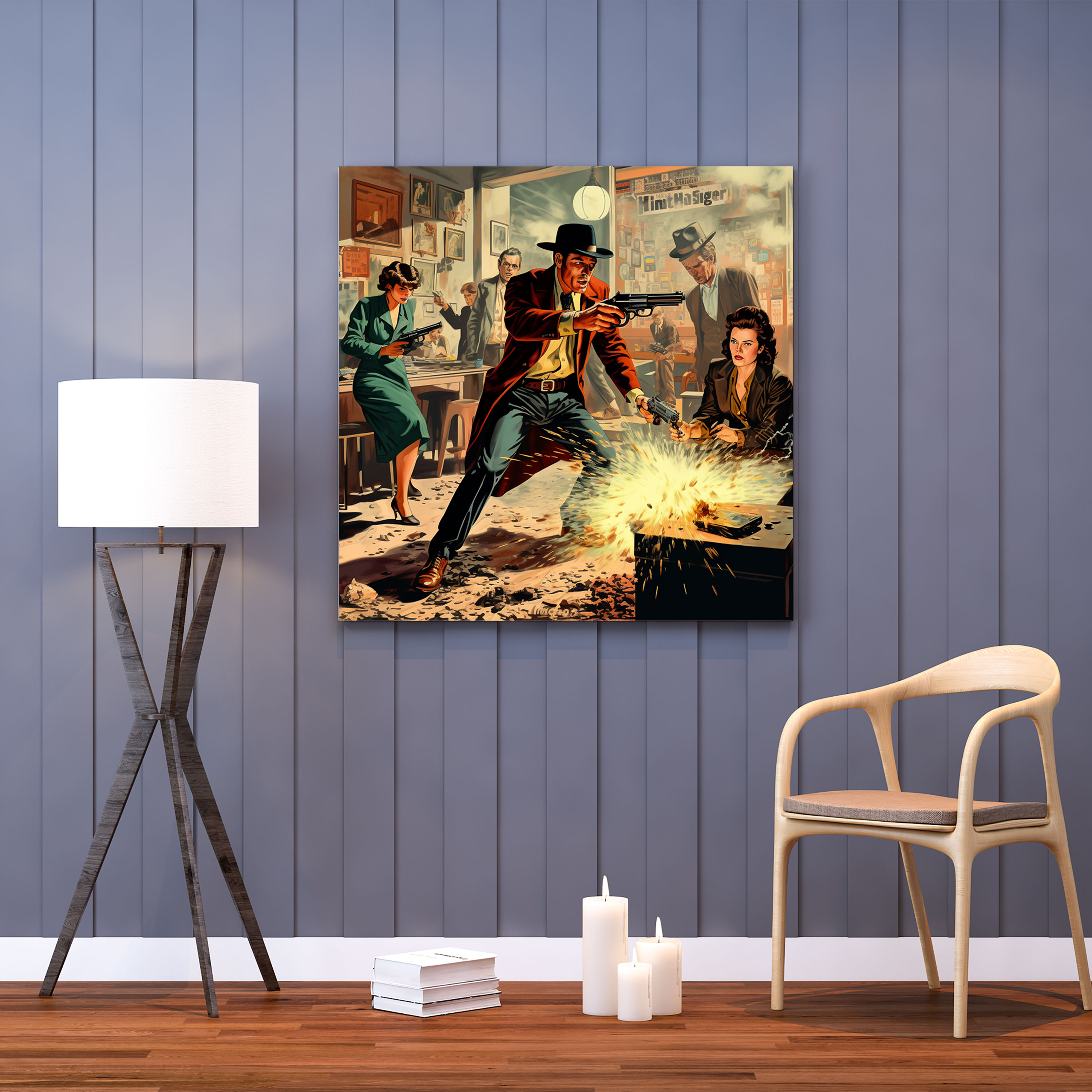 Pulp Fiction Kanvas Tablo - Retro ve Çizgi Roman Sanatıyla Ev Dekorasyonu