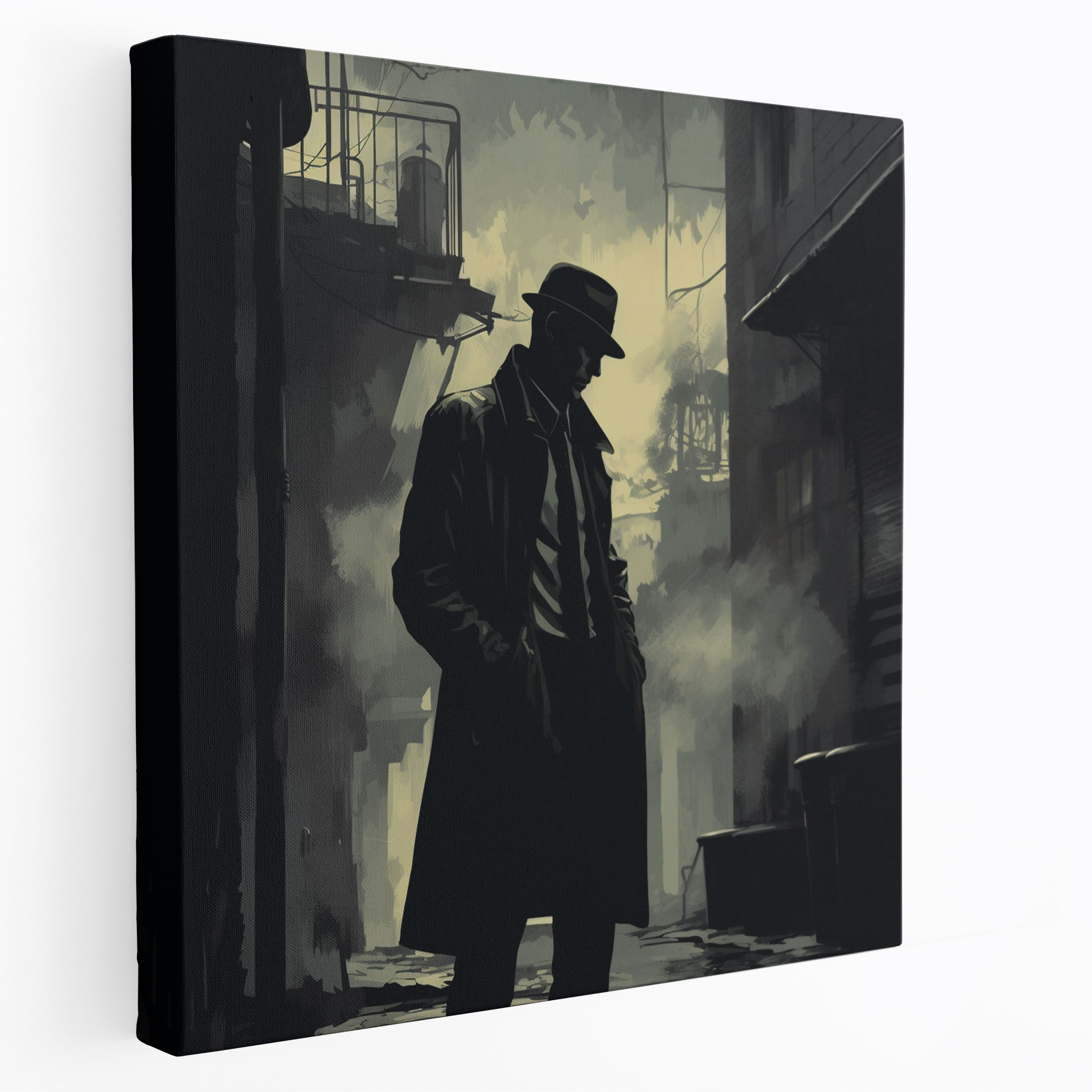 Pulp Fiction Wall Decoration - Pulp Fiction, Noir, Smoking Cigarette, Canvas Wall Art
