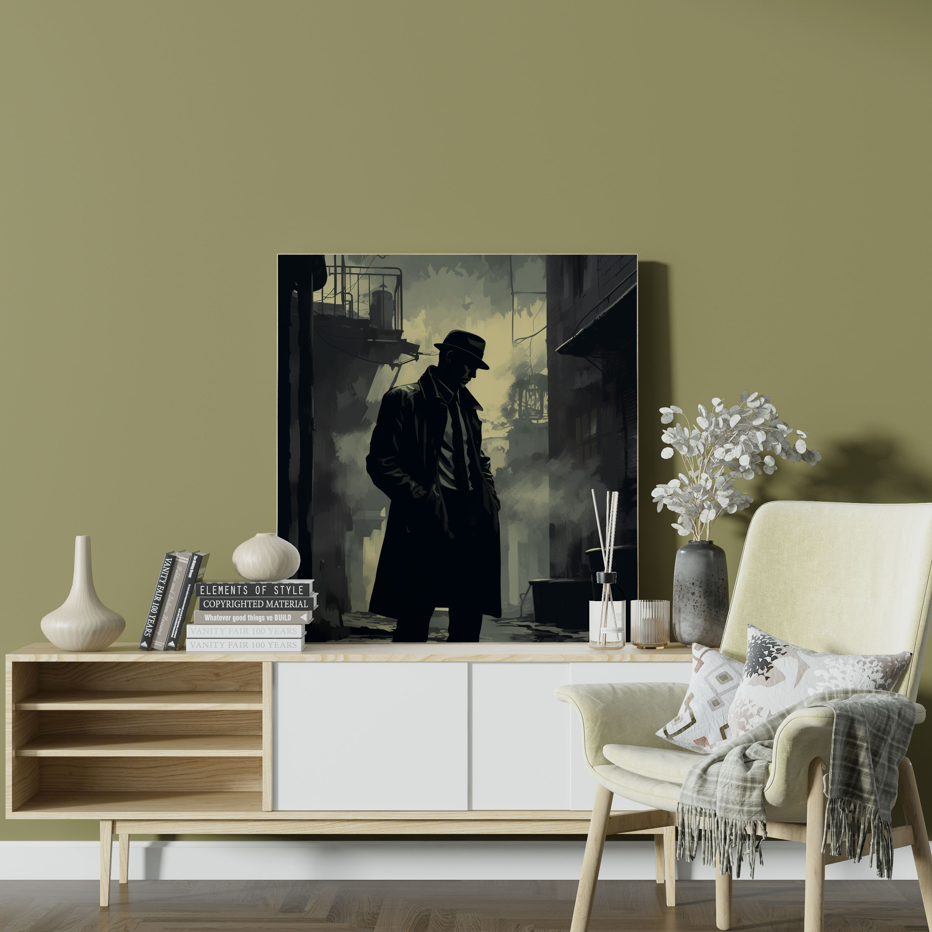 Pulp Fiction Wall Decoration - Pulp Fiction, Noir, Smoking Cigarette, Canvas Wall Art