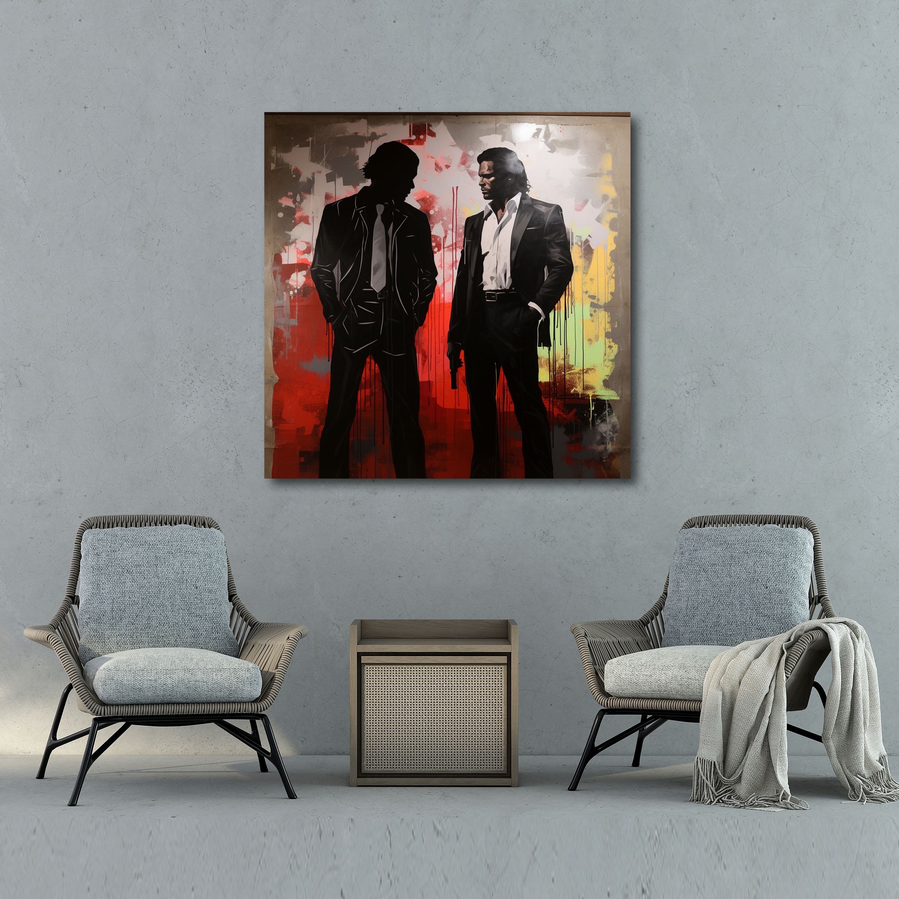 Pulp Fiction Kanvas Tablo - Jules Winnfield Siluetli Duvar Sanatı