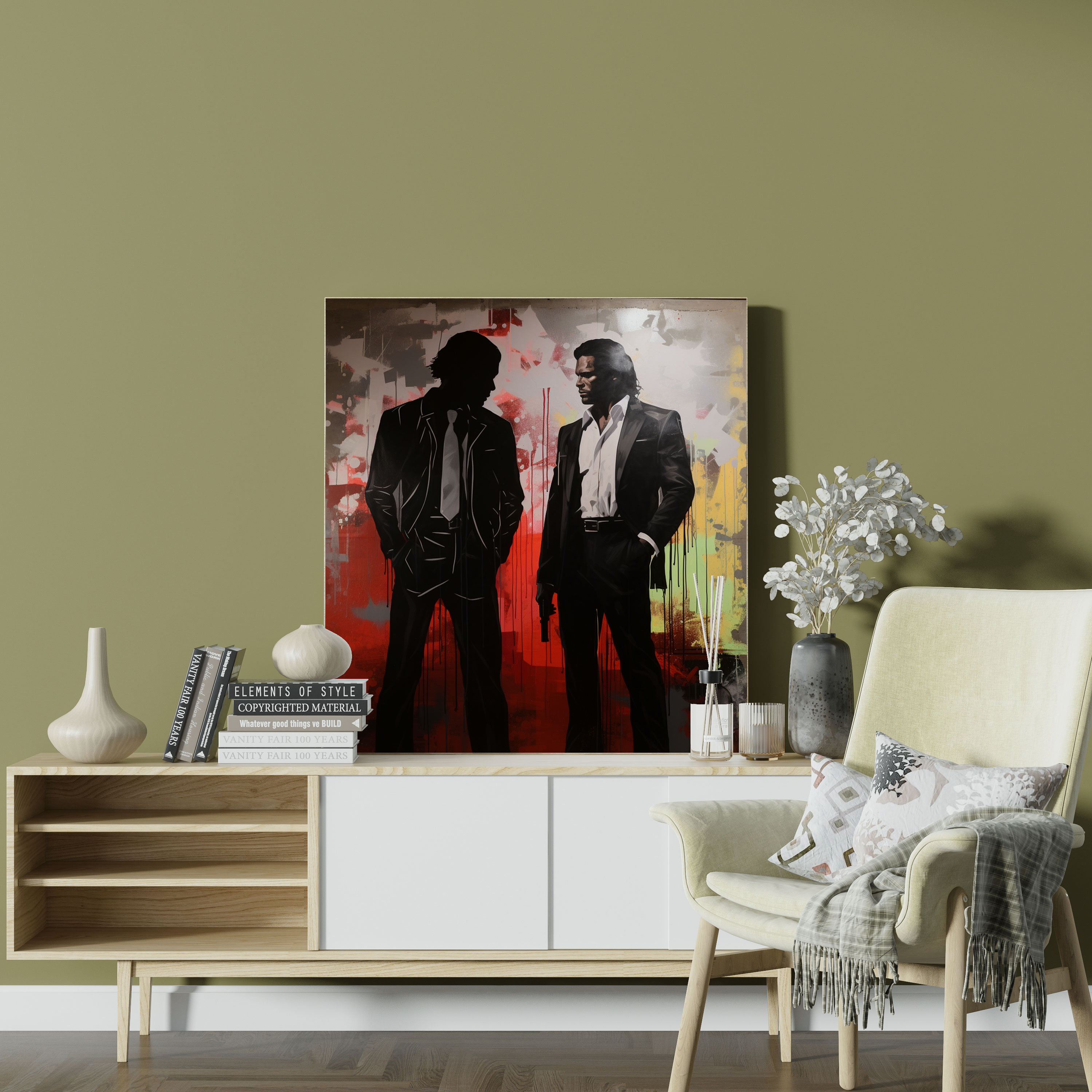 Pulp Fiction Kanvas Tablo - Jules Winnfield Siluetli Duvar Sanatı