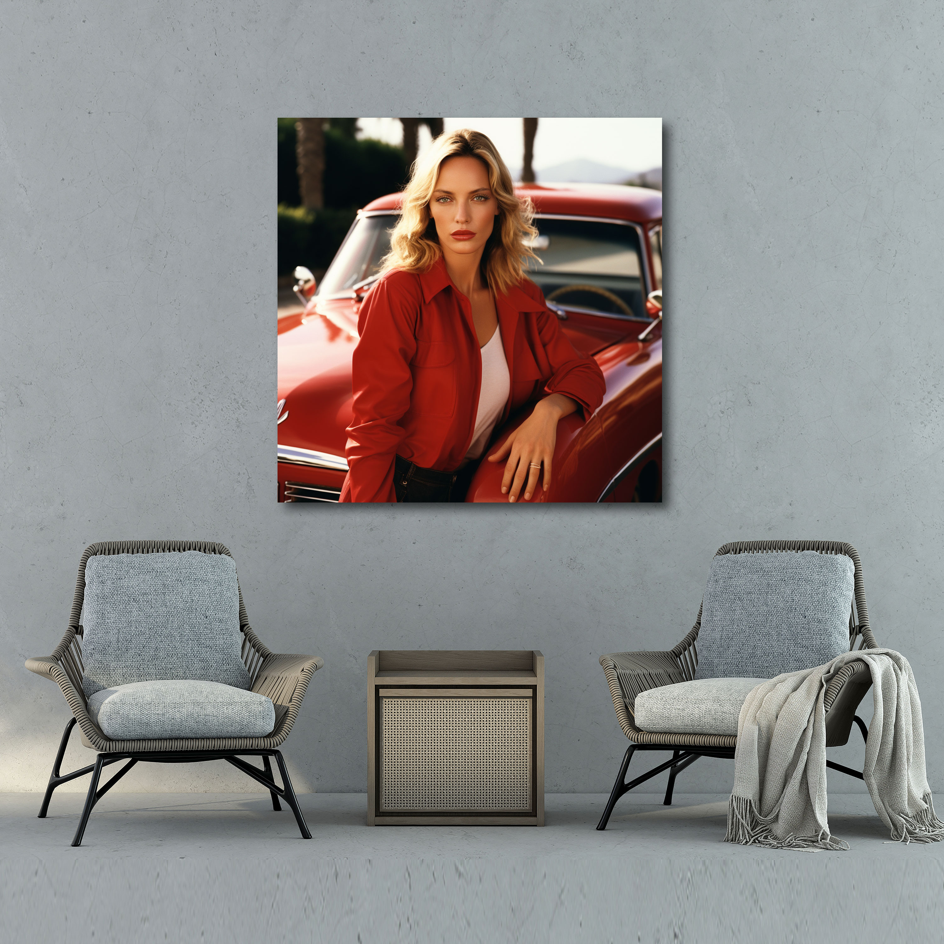Pulp Fiction Wall Art - Pulp Fiction, Home Decoration, Red Car, Wall Decoration
