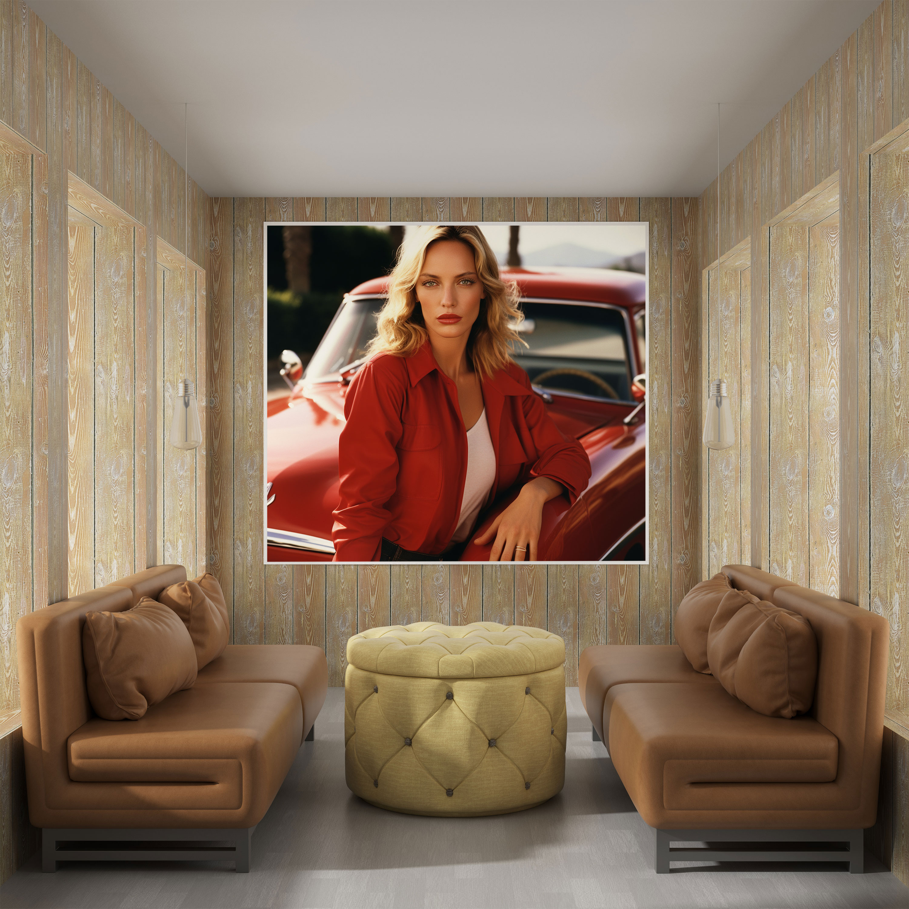 Pulp Fiction Wall Art - Pulp Fiction, Home Decoration, Red Car, Wall Decoration