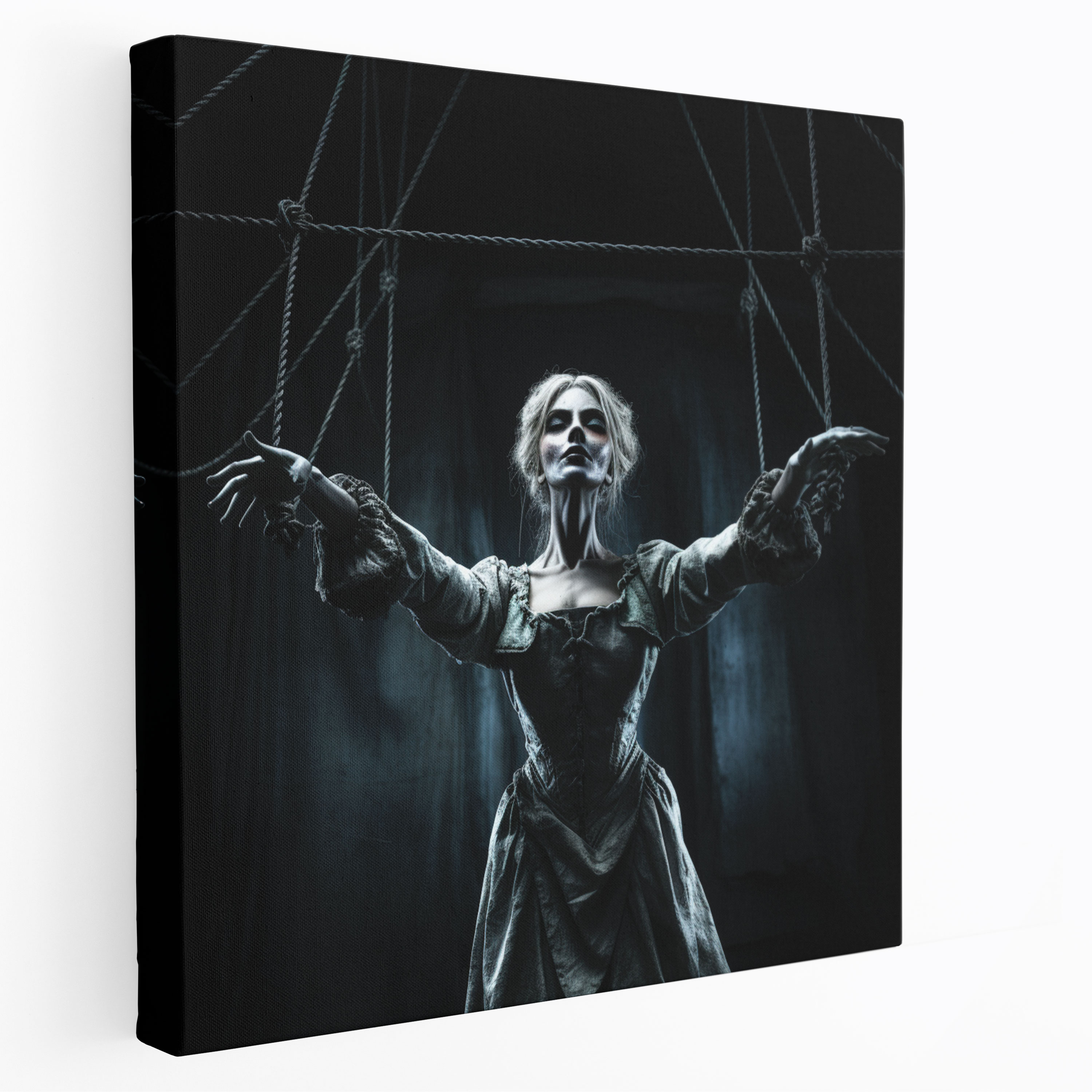 Graceful Marionette Wall Art - Puppet, Wall Art, Canvas Print, Dark Theatrical Backdrop
