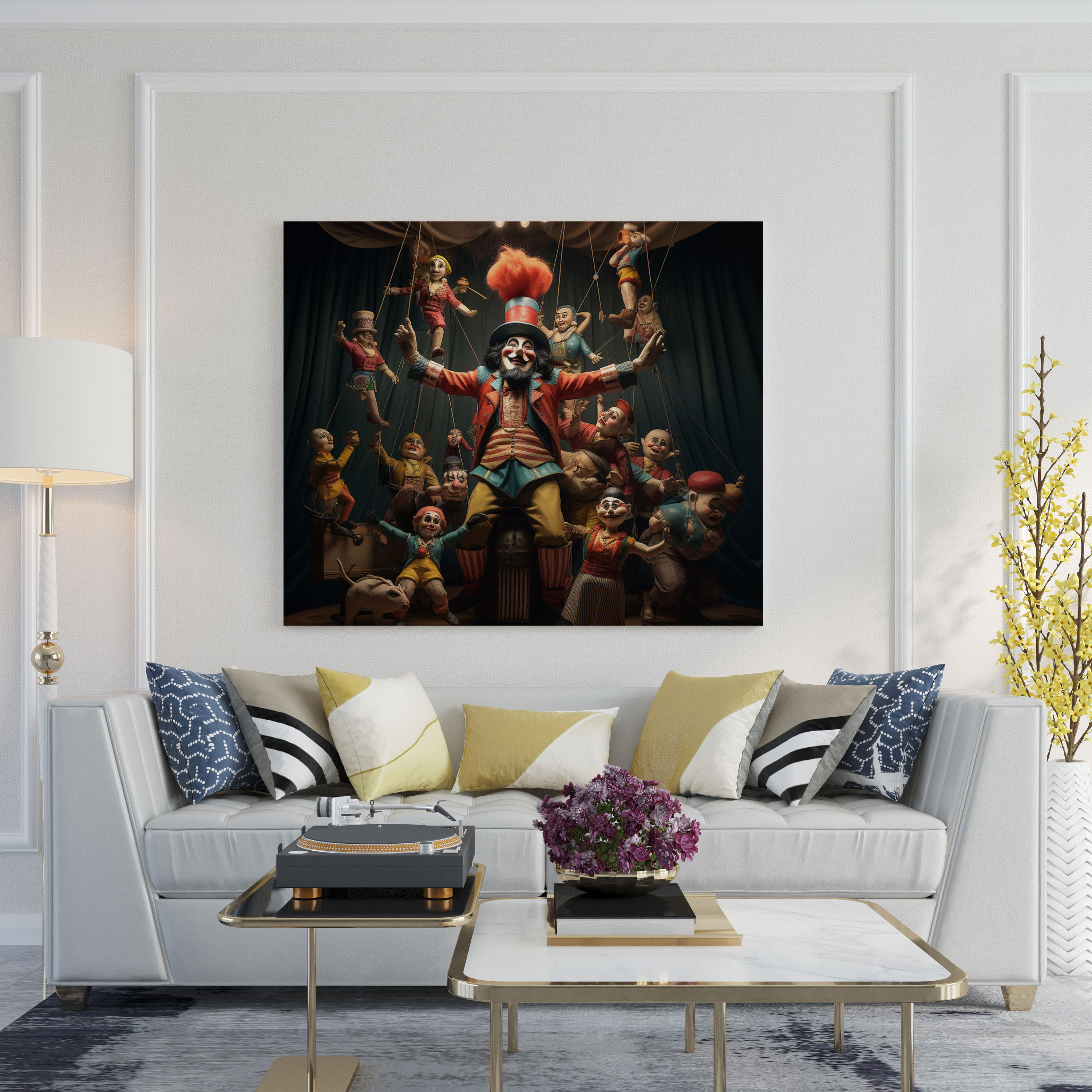 Whimsical Circus Canvas Print - Puppet, Whimsical, Puppeteer, Wall Art