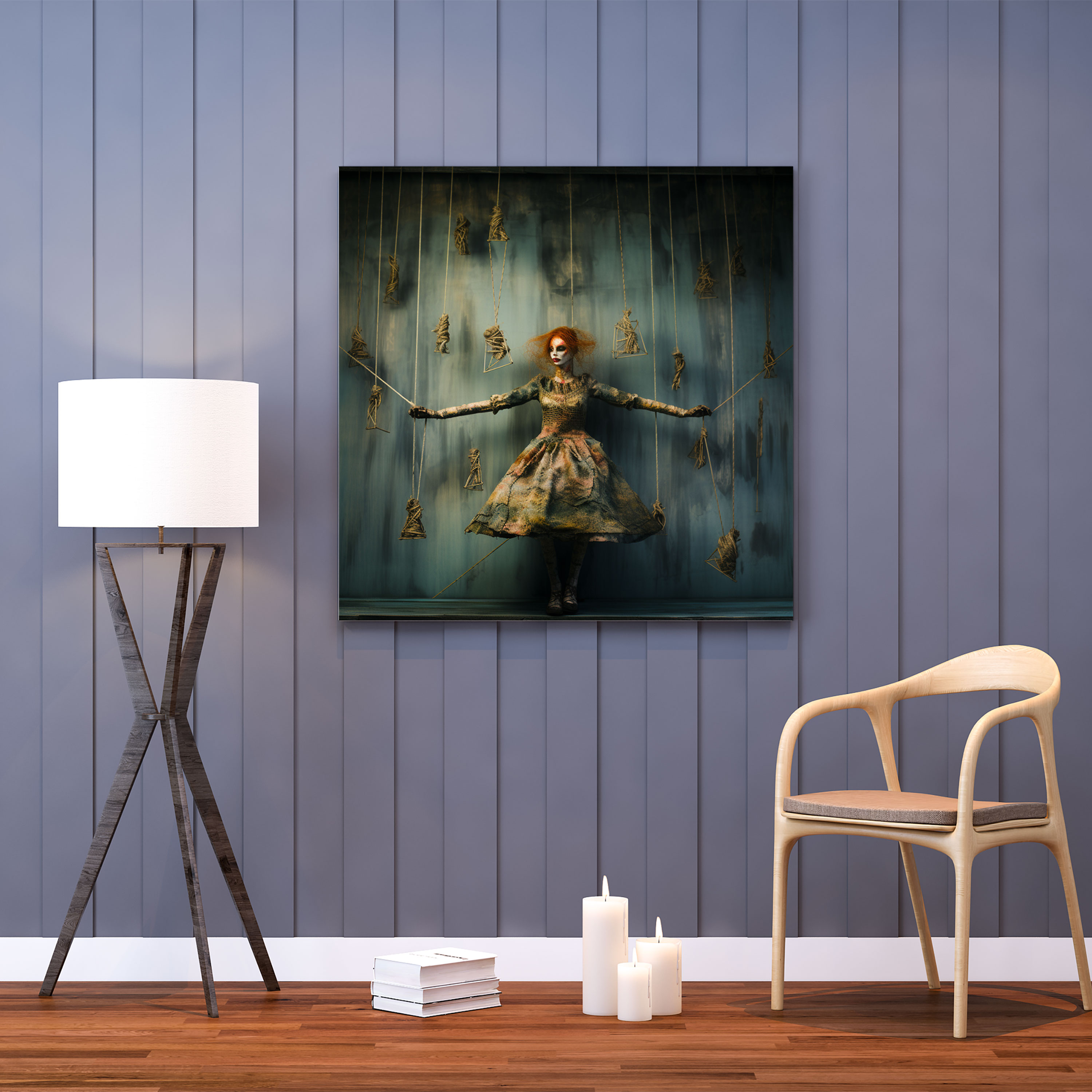 Marionetten-Wandkunst - Marionette Fadenmarionette Leinwandbild