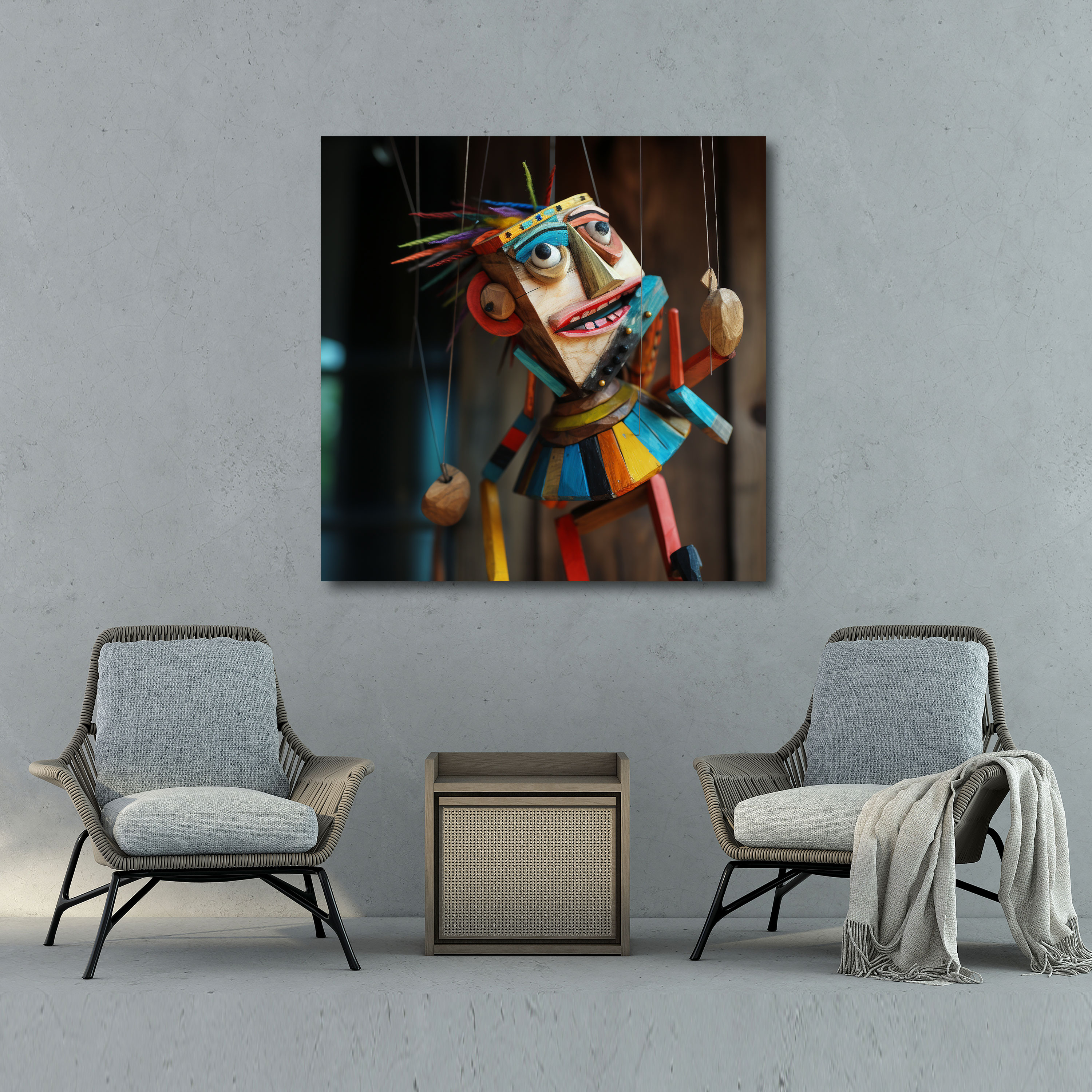 Colorful String Puppet Wall Art - Puppet, Wall Decoration, Home Decoration, Colorful Puppet