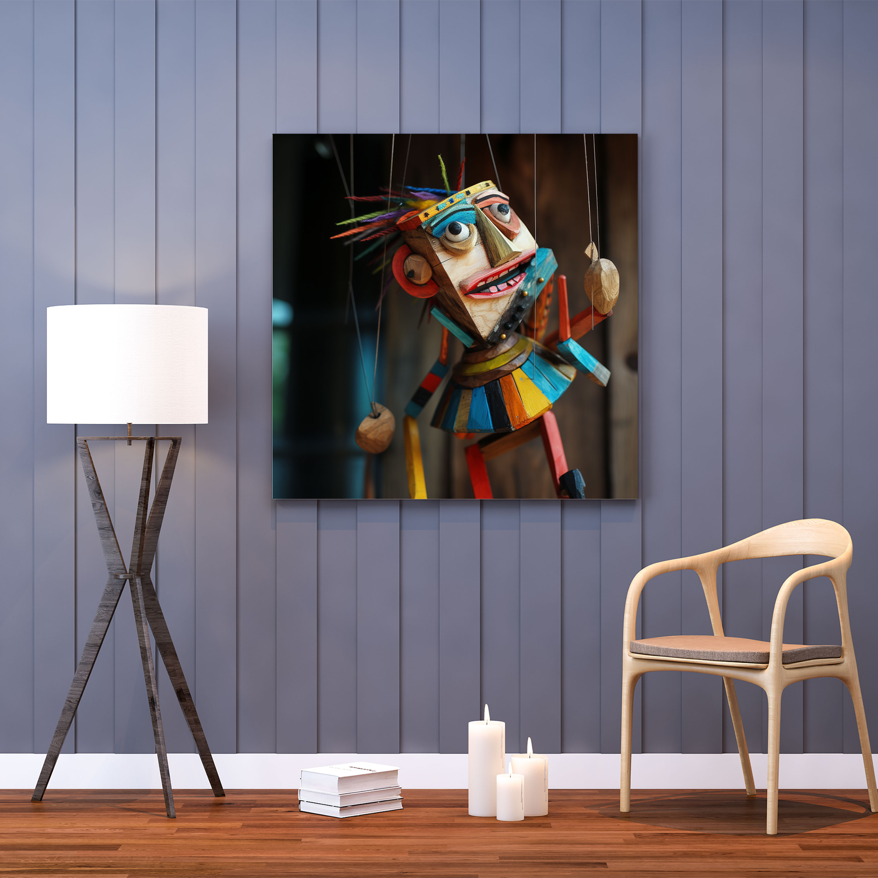 Colorful String Puppet Wall Art - Puppet, Wall Decoration, Home Decoration, Colorful Puppet
