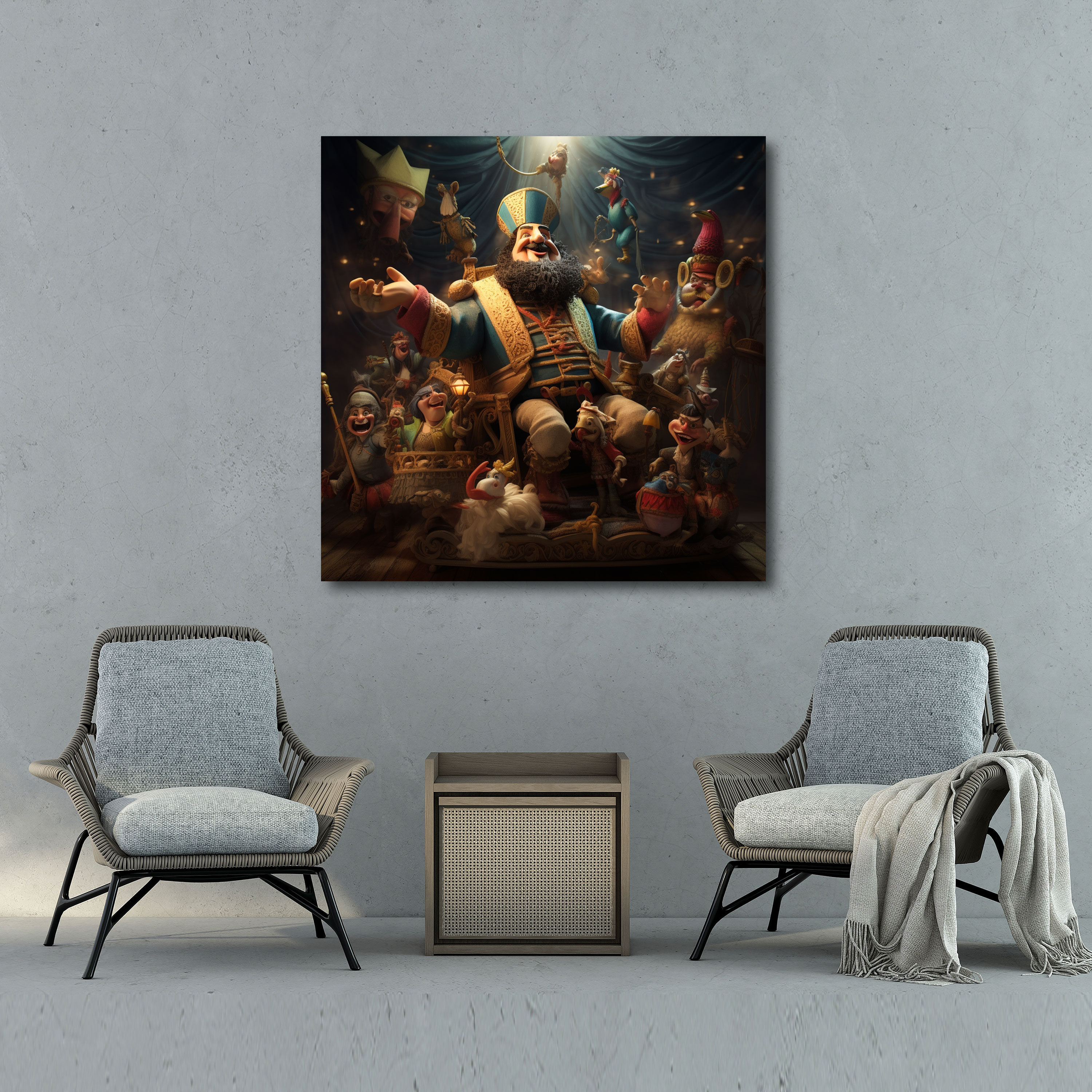 Puppet King Canvas Print - Puppet, Puppet King, Puppet, Home Decoration