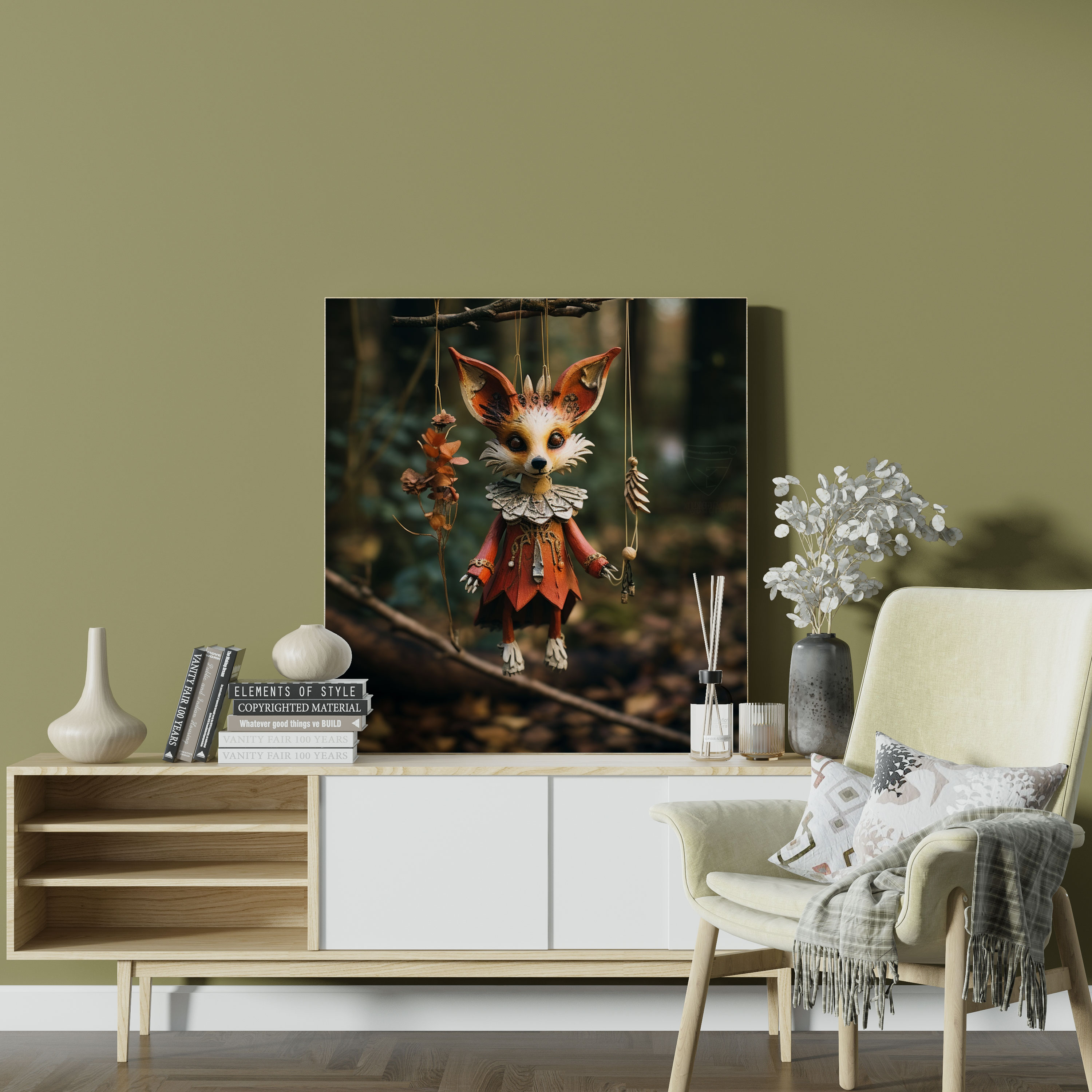 Puppet Fox Canvas Print - Puppet, Canvas Print, Whimsy, Wall Art