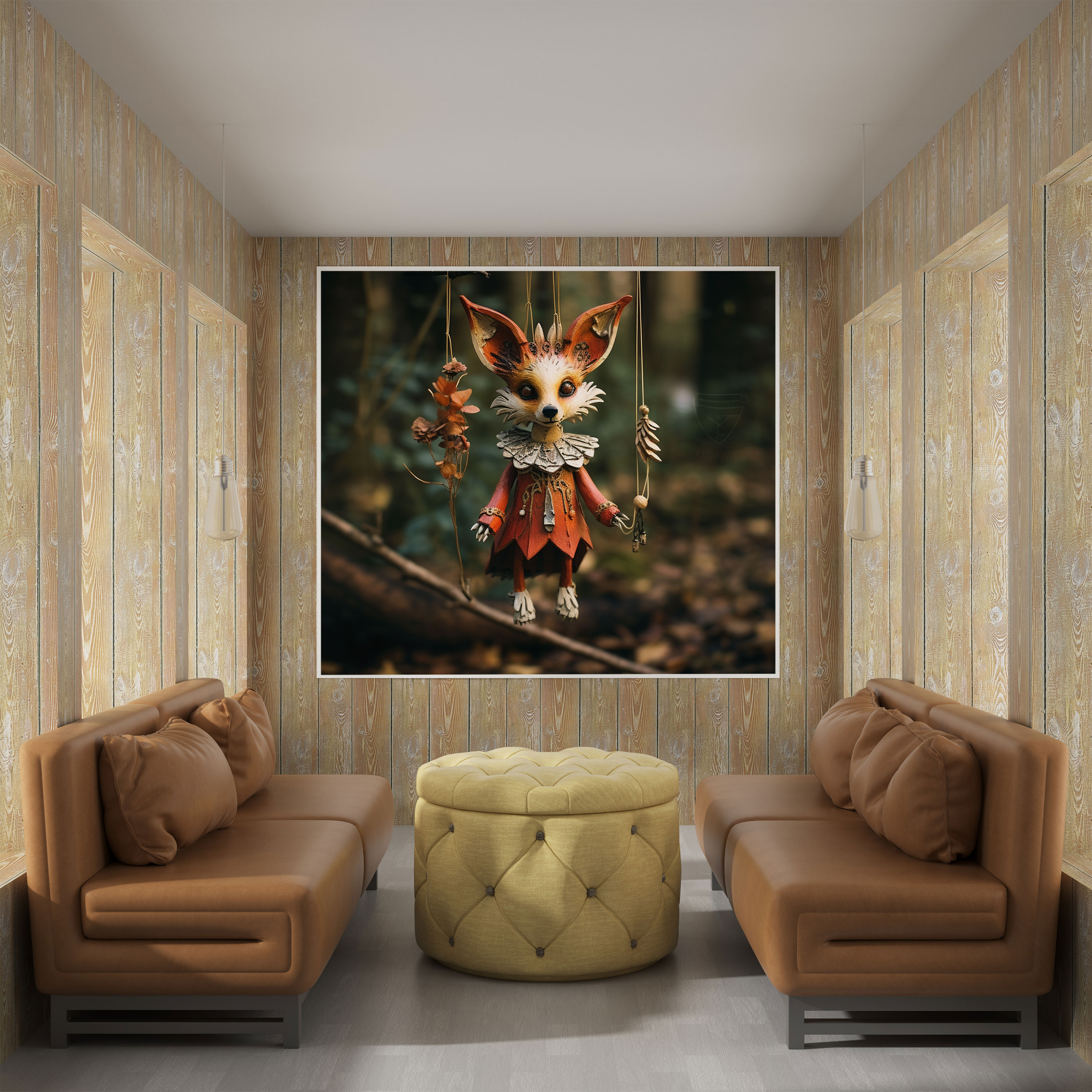 Puppet Fox Canvas Print - Puppet, Canvas Print, Whimsy, Wall Art