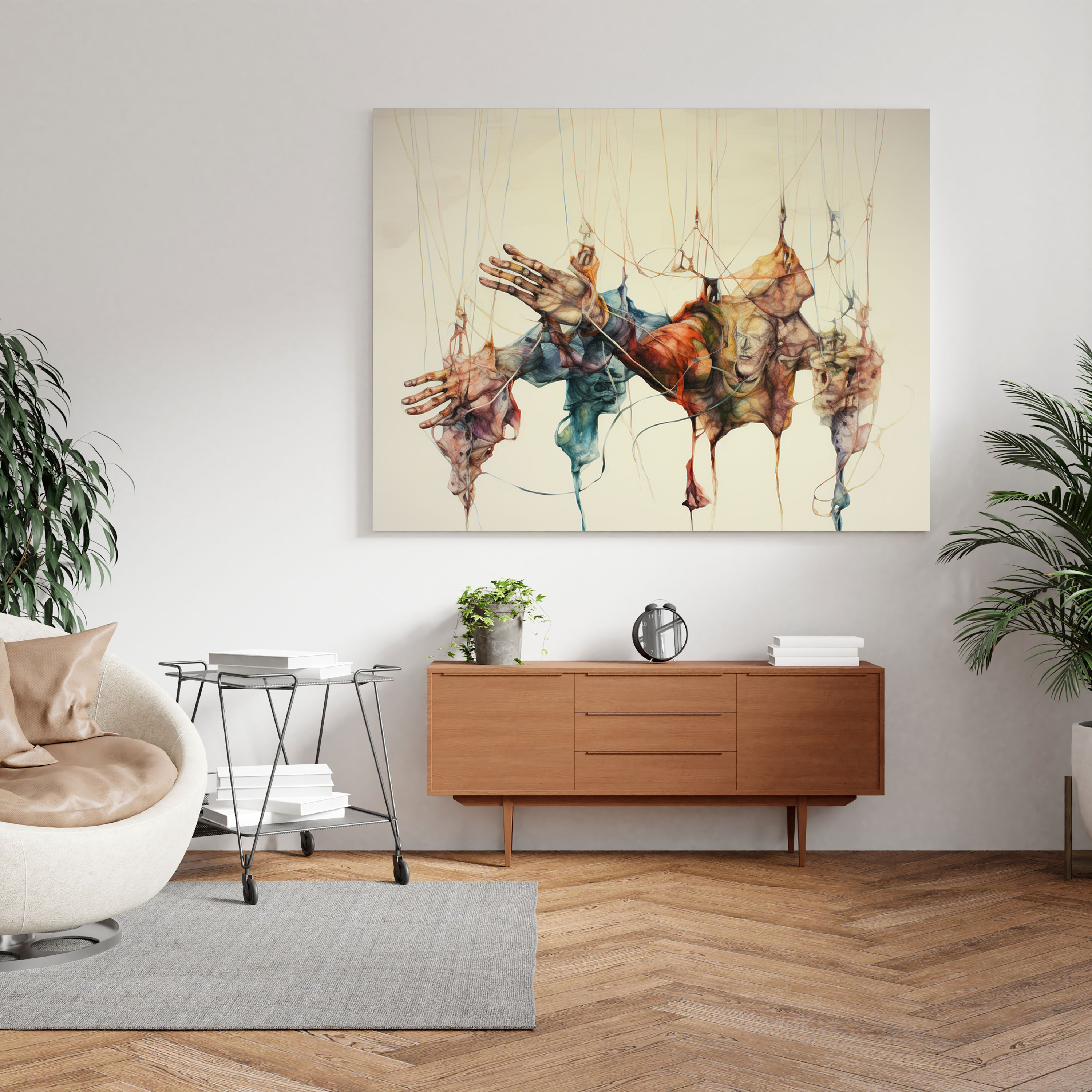 Abstract Puppet Strings Wall Art - Puppet, Puppet, Wall Art, Artistic