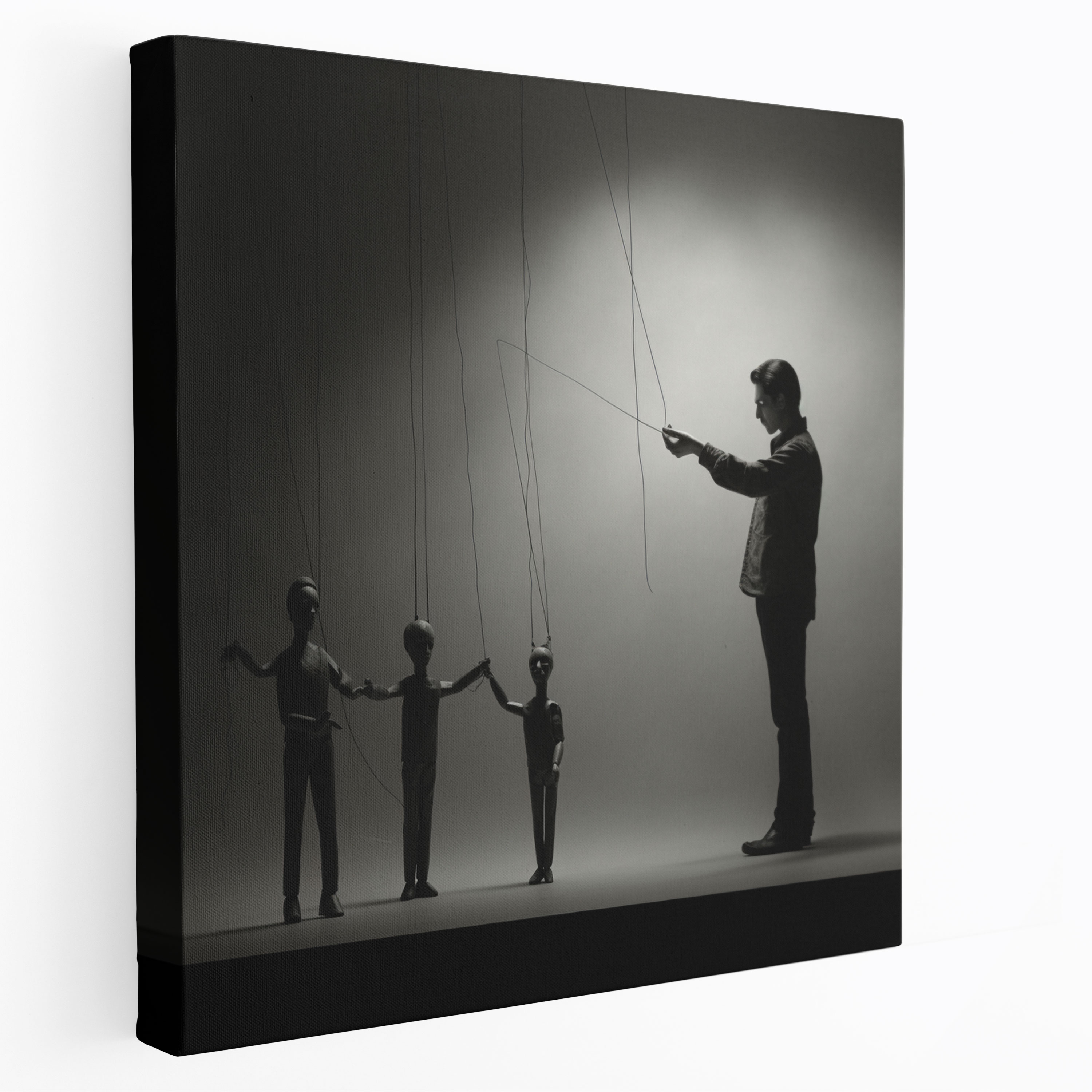 Minimalist Marionette Canvas Print - Puppet, Puppeteer, Sophistication, Canvas Wall Art