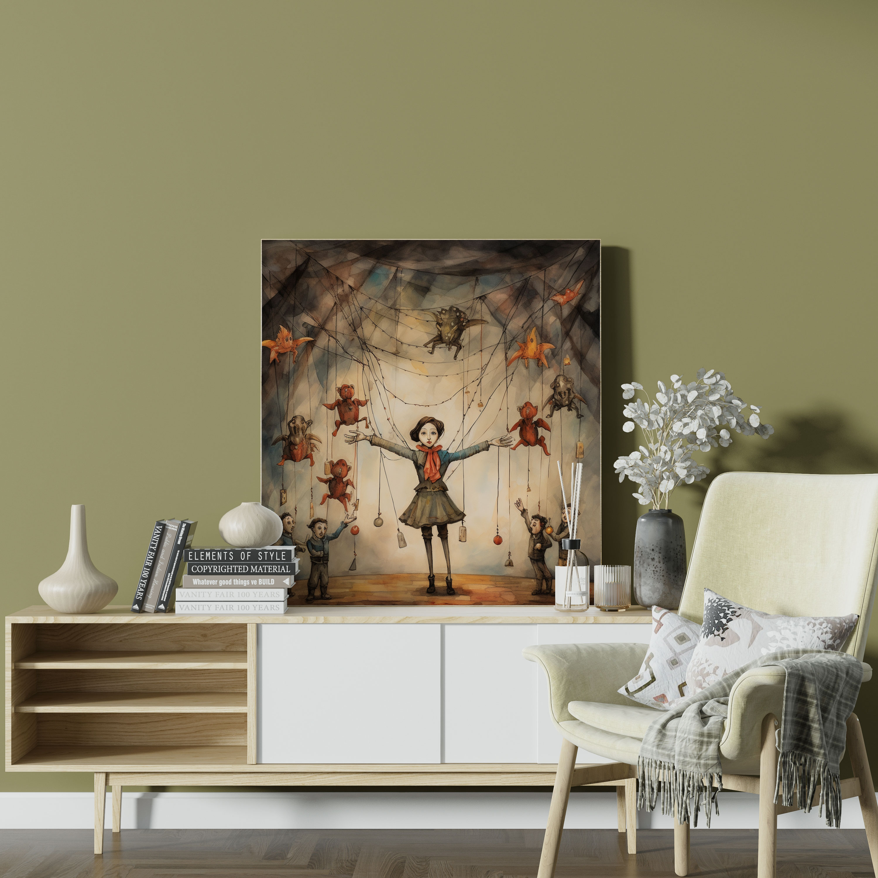 Whimsical Dancing Puppets Wall Art - Puppet, Canvas, Dancing, Wall Decoration