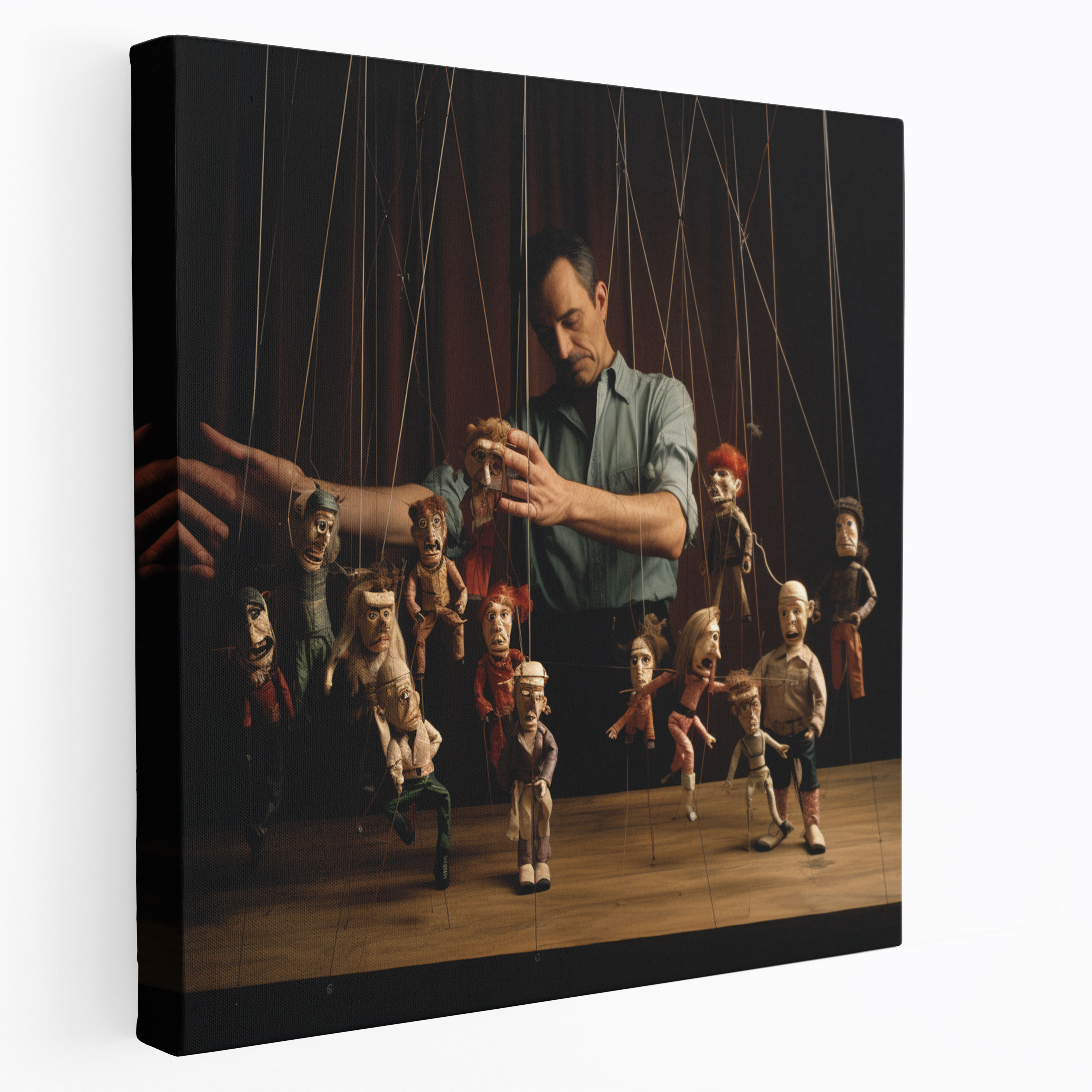 Puppenspieler Leinwandbild - Puppe Wanddekoration Wandkunst