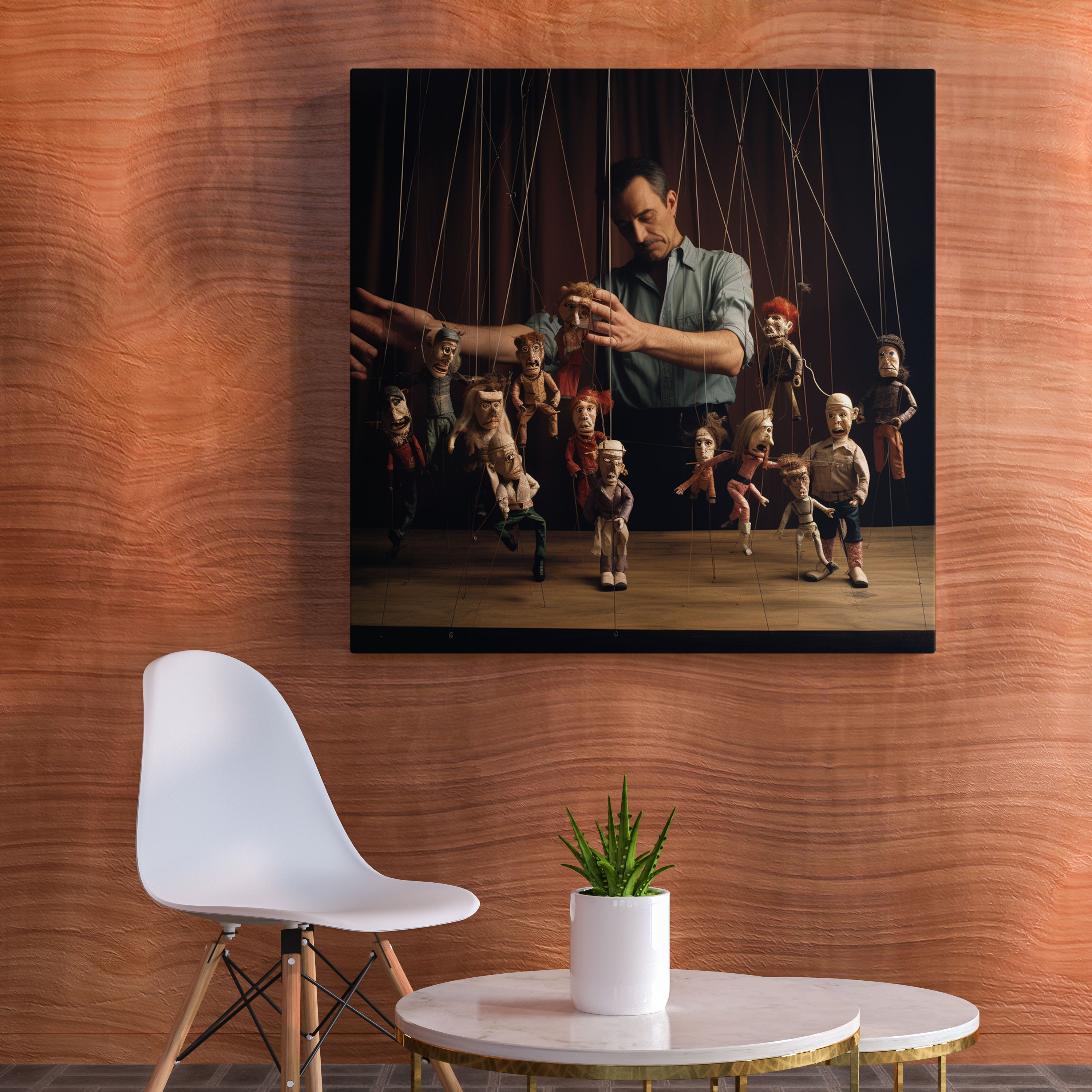 Puppenspieler Leinwandbild - Puppe Wanddekoration Wandkunst