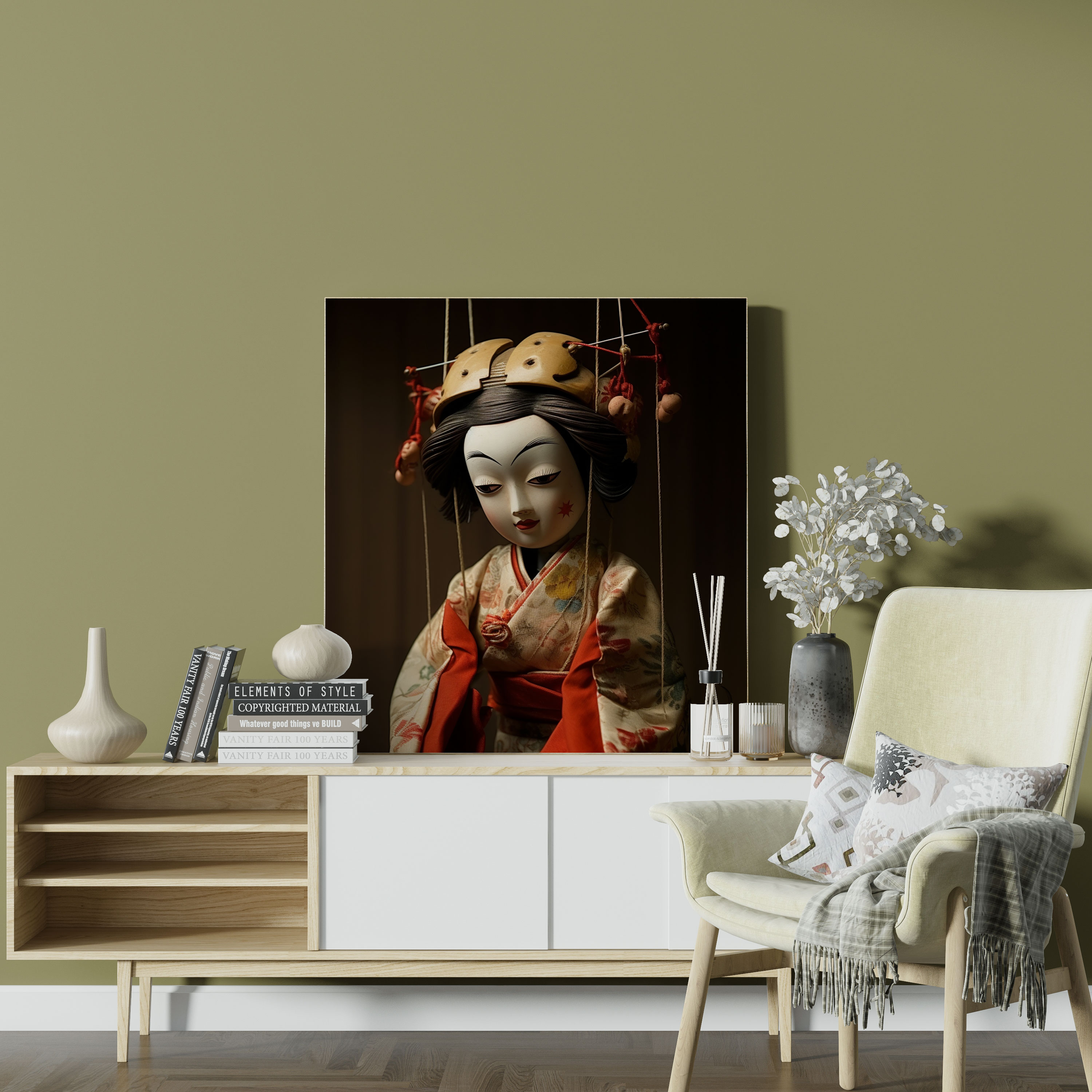 Japanese Bunraku Puppet Canvas Print - Puppet, Puppet, Wall Decoration, Unique