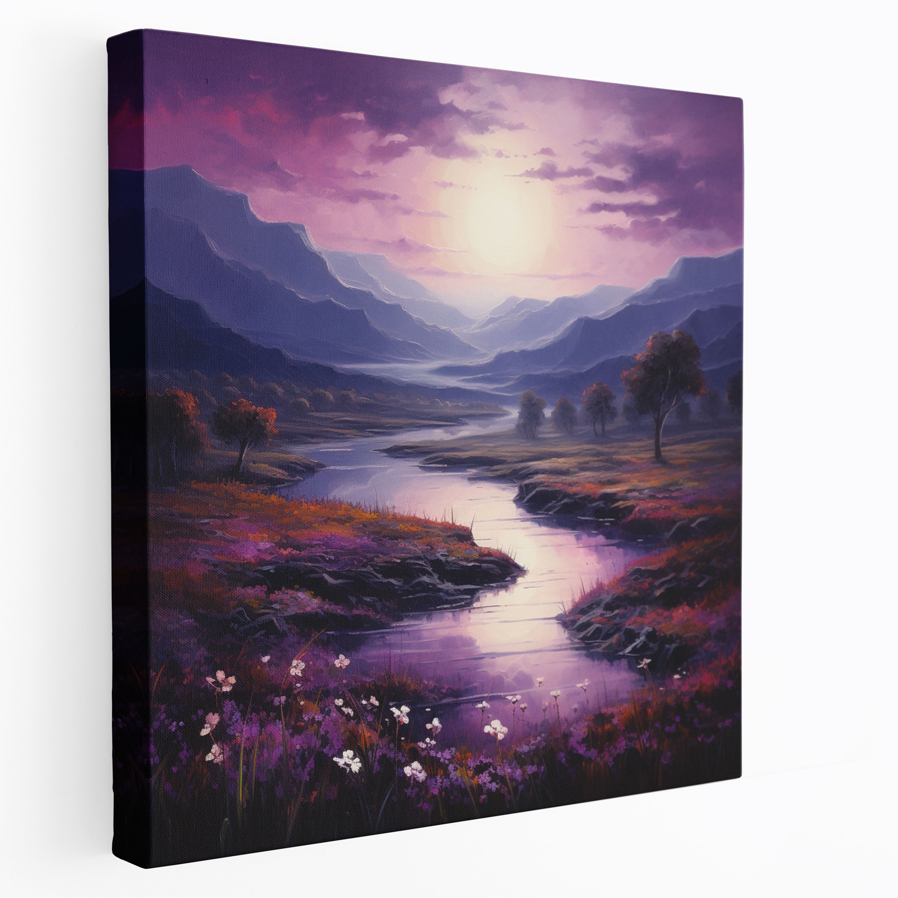 Purple Landscape Canvas Print - Purple, Canvas, Home Decoration, Purple Wall Art