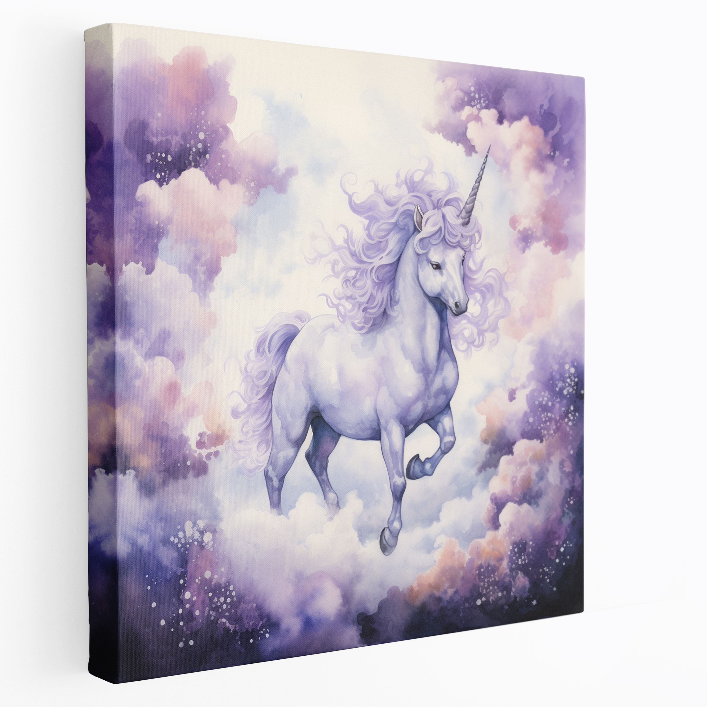 Purple Unicorn Canvas Print - Purple, Purple Wall Decoration, Canvas, Home Decoration