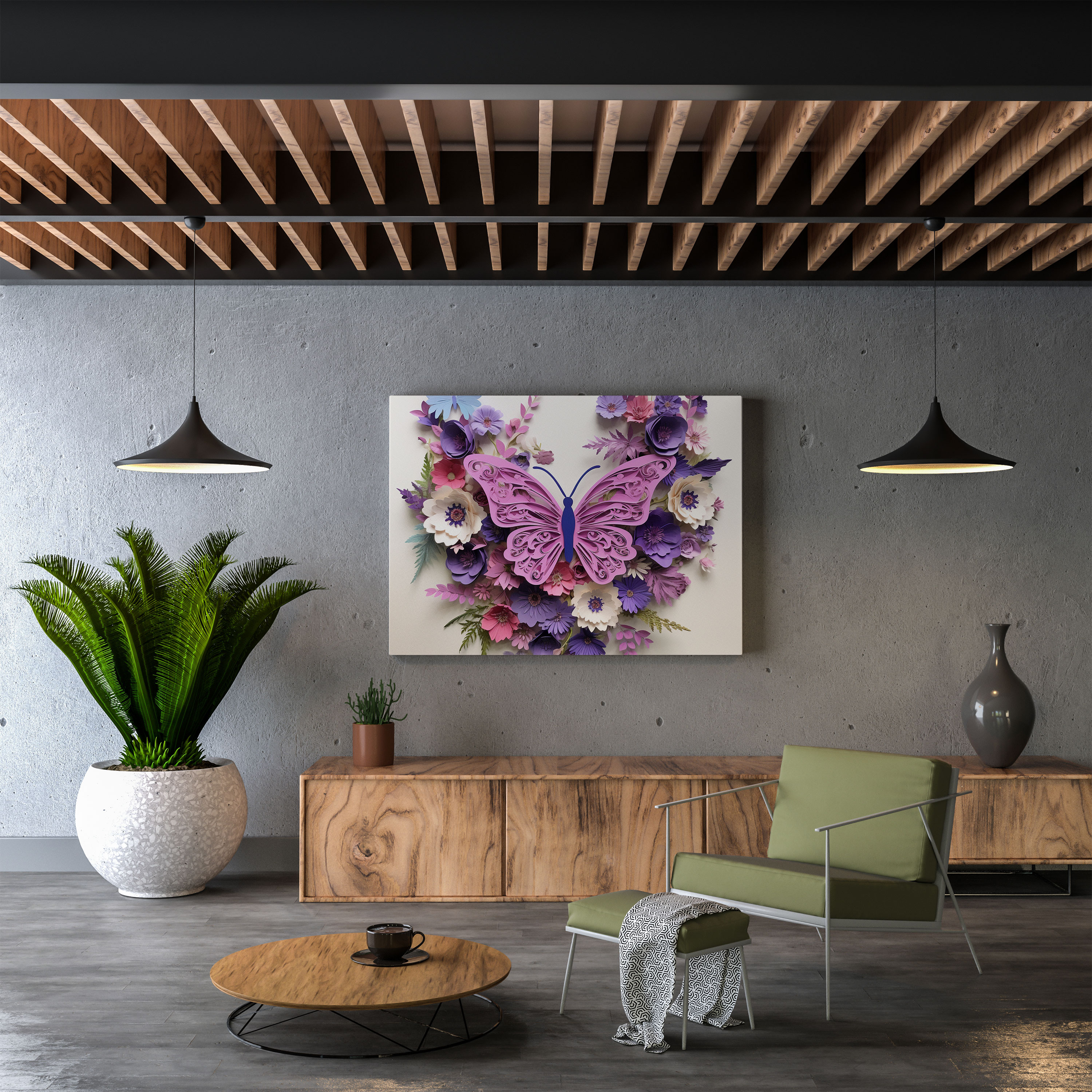 Purple Butterfly Wall Art - Purple, Butterfly, Wall Art, Flowers