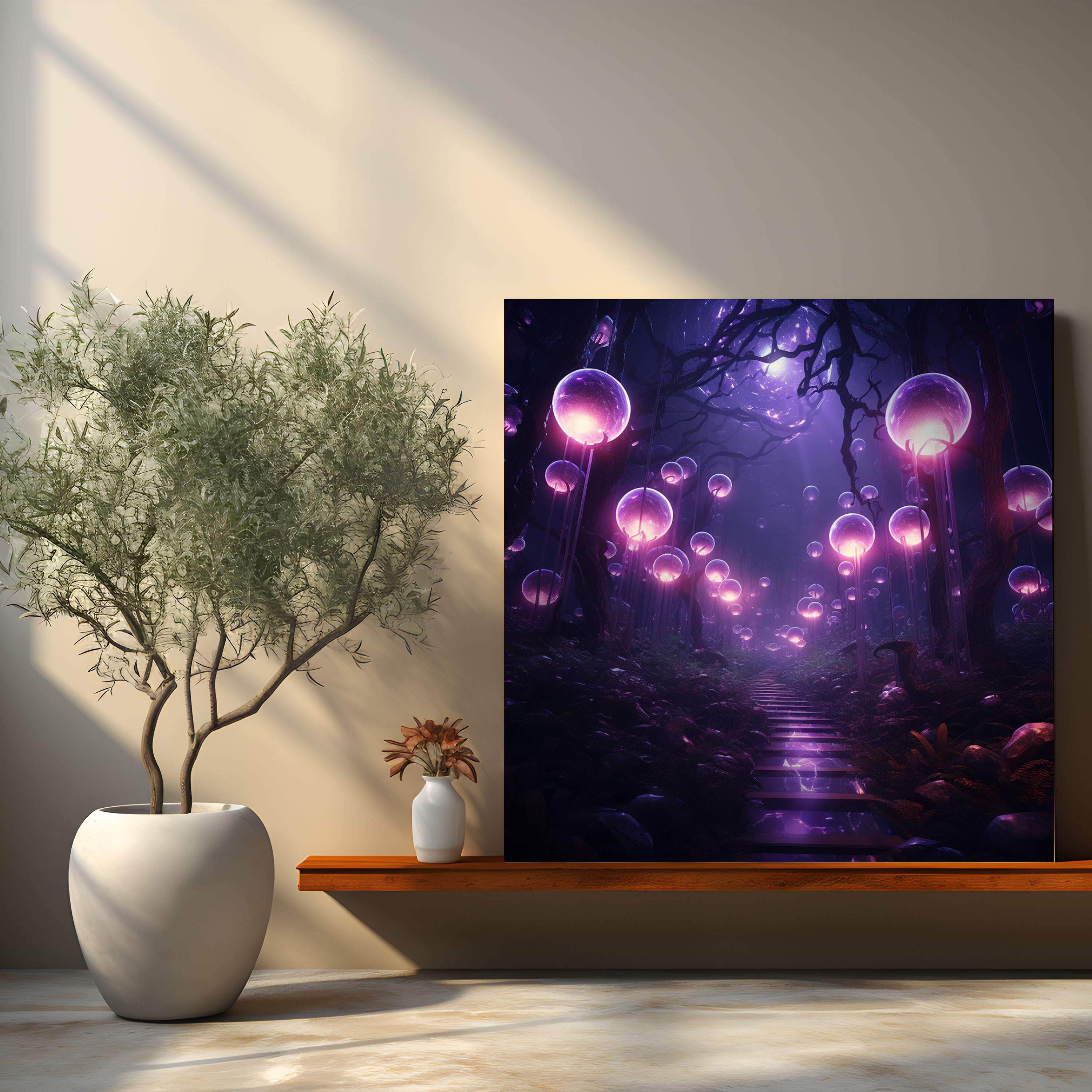 Mystical Purple Forest Canvas Print - Purple, Canvas Print, Wall Decoration, Wall Art