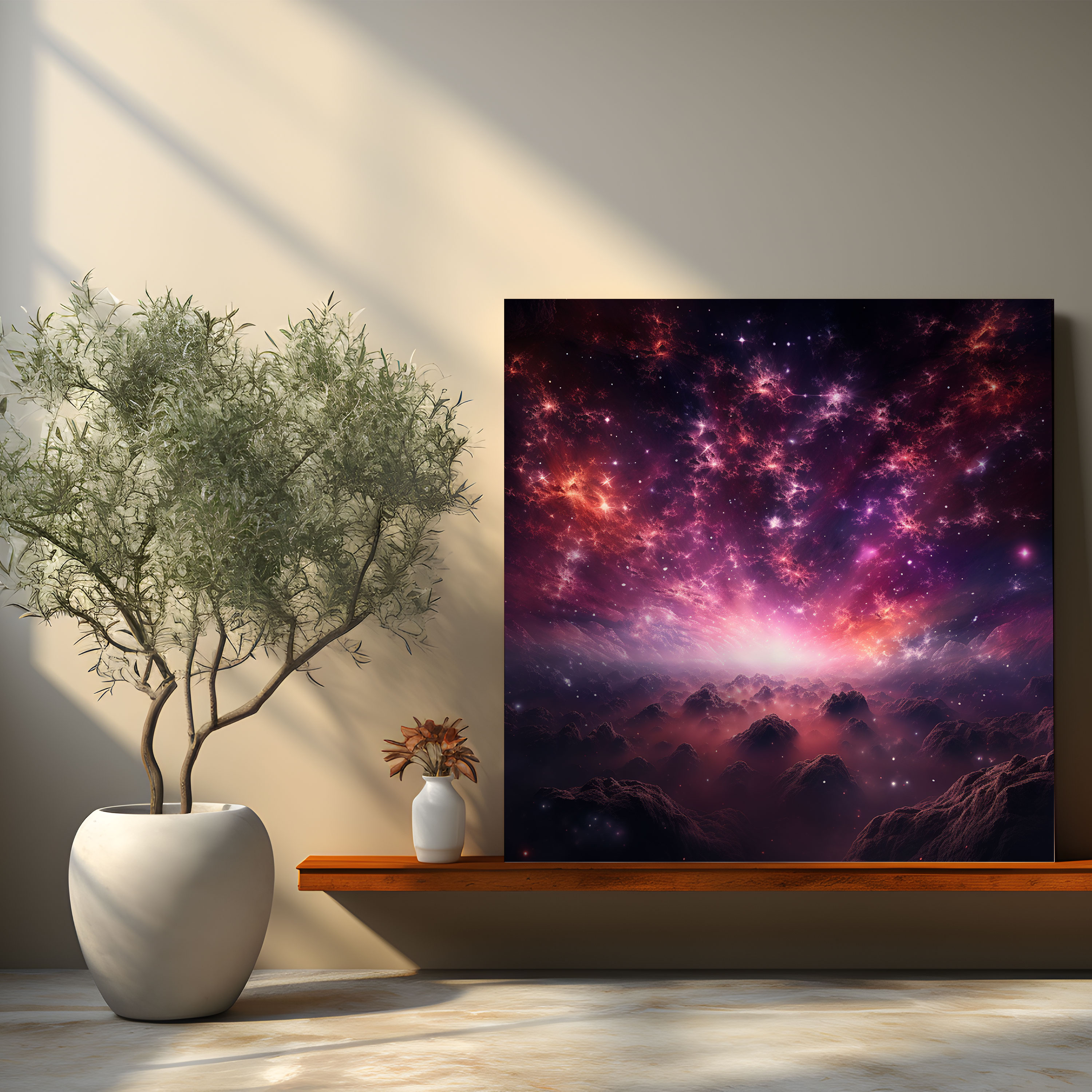 Purple Galaxy Wall Art - Digital Artwork - Purple, Canvas Print, Surreal Galaxy, Canvas
