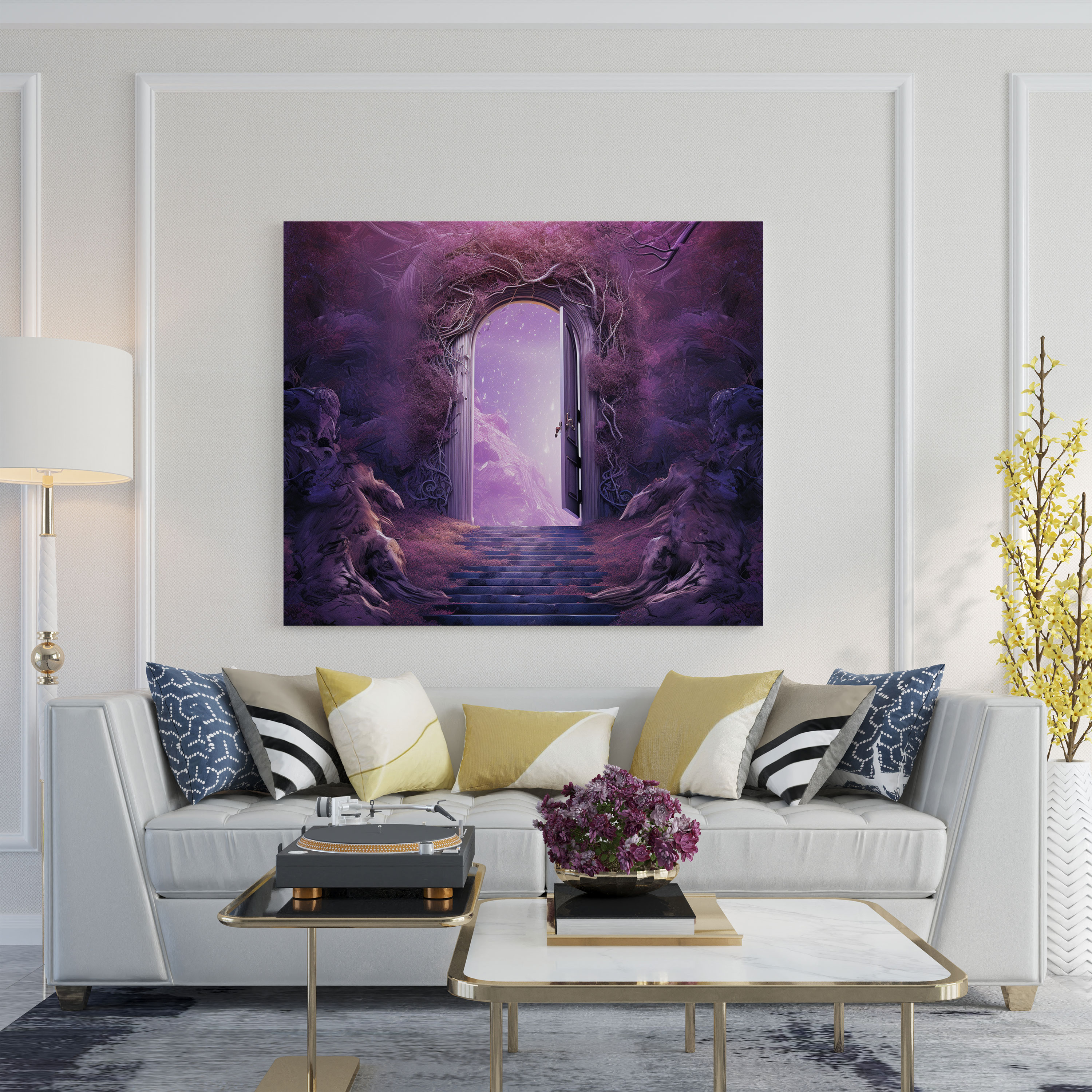 Purple Doorway Canvas Print - Surreal Mixed Media Artwork - Purple, Canvas Print, Wall Decoration, Canvas
