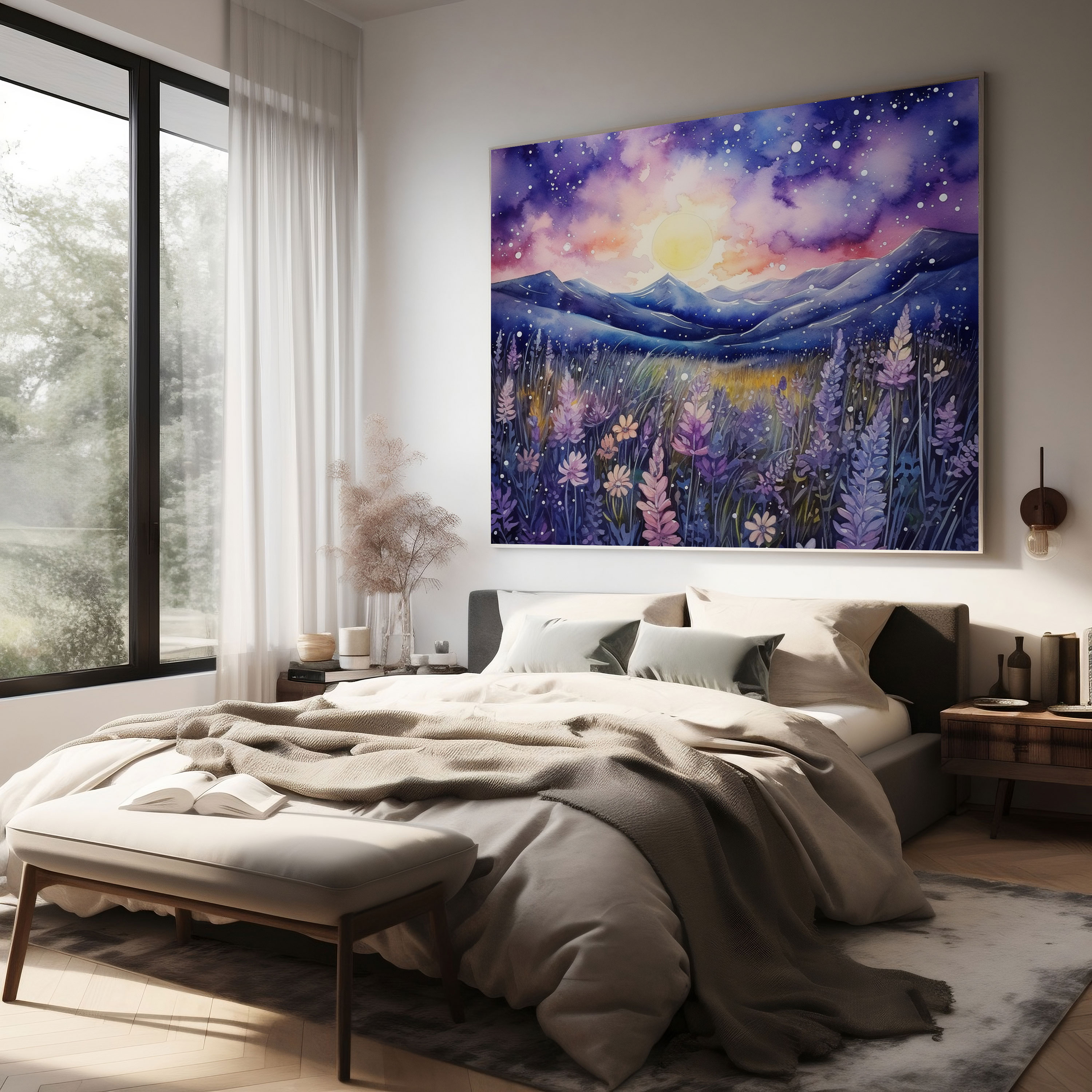 Purple Lavender Canvas Print - Purple, Wall Decoration, Wall Art, Canvas