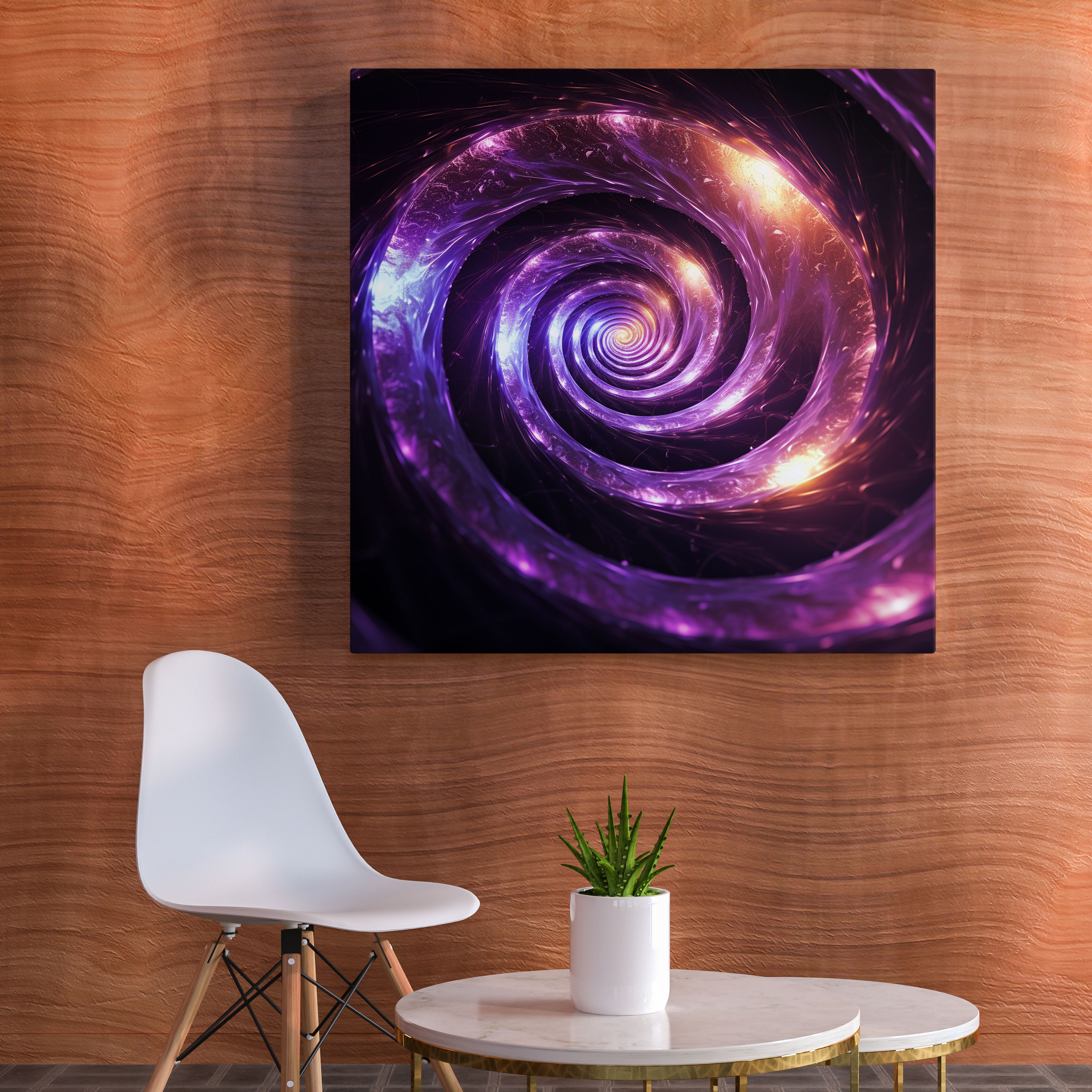 Purple Spiral Canvas Print - Purple, Canvas, Home Decoration, Wall Decoration