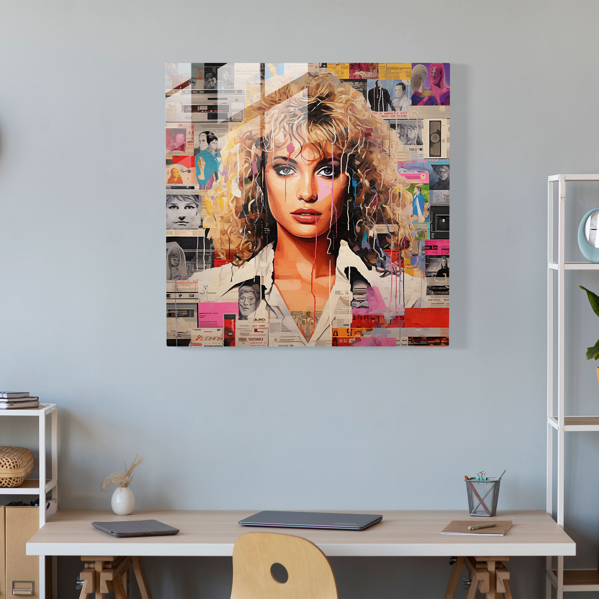 80S Pop Culture Tribute Glass Print - Retro, Glass Wall Art, 80S Pop Culture Tribute, Glass Print