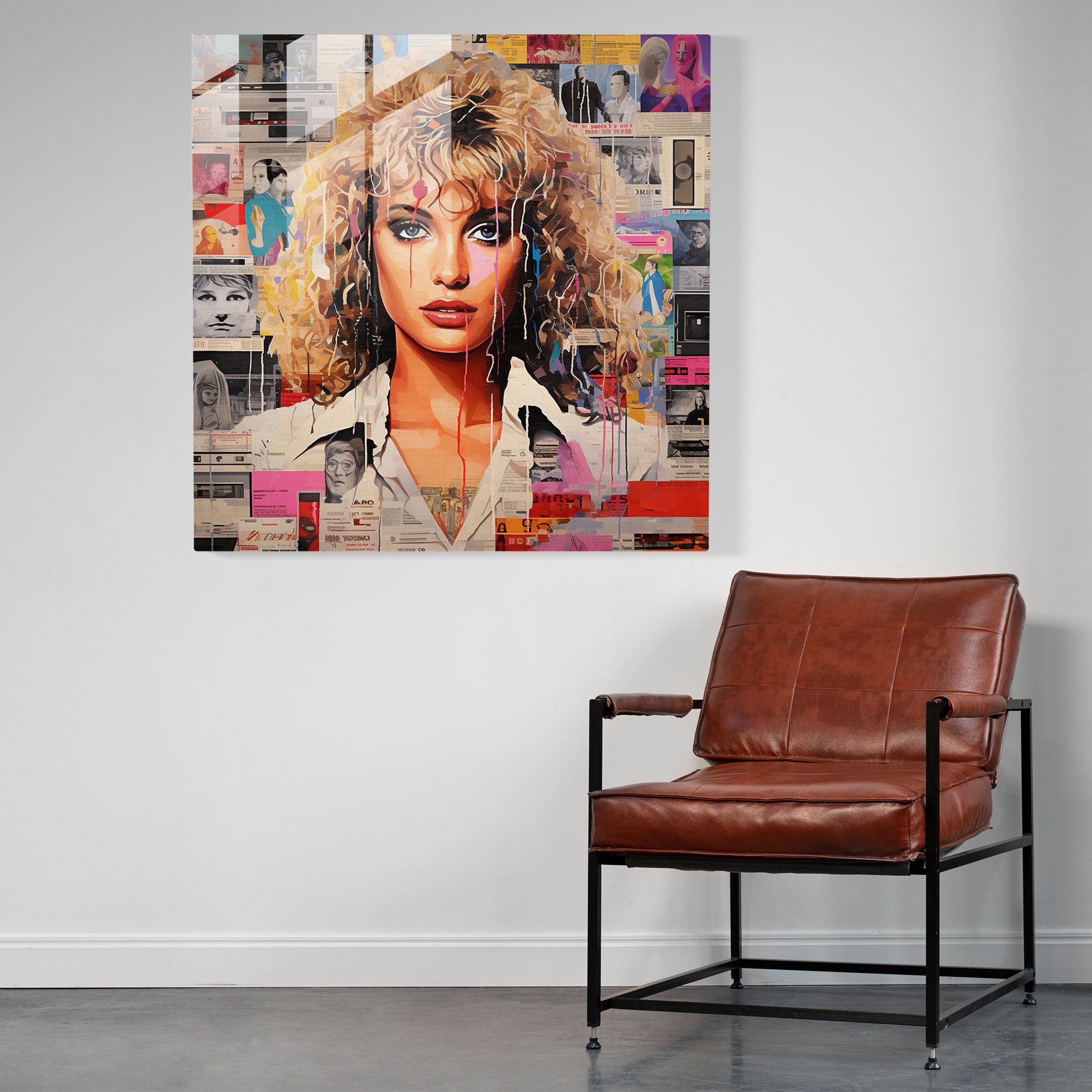 80S Pop Culture Tribute Glass Print - Retro, Glass Wall Art, 80S Pop Culture Tribute, Glass Print