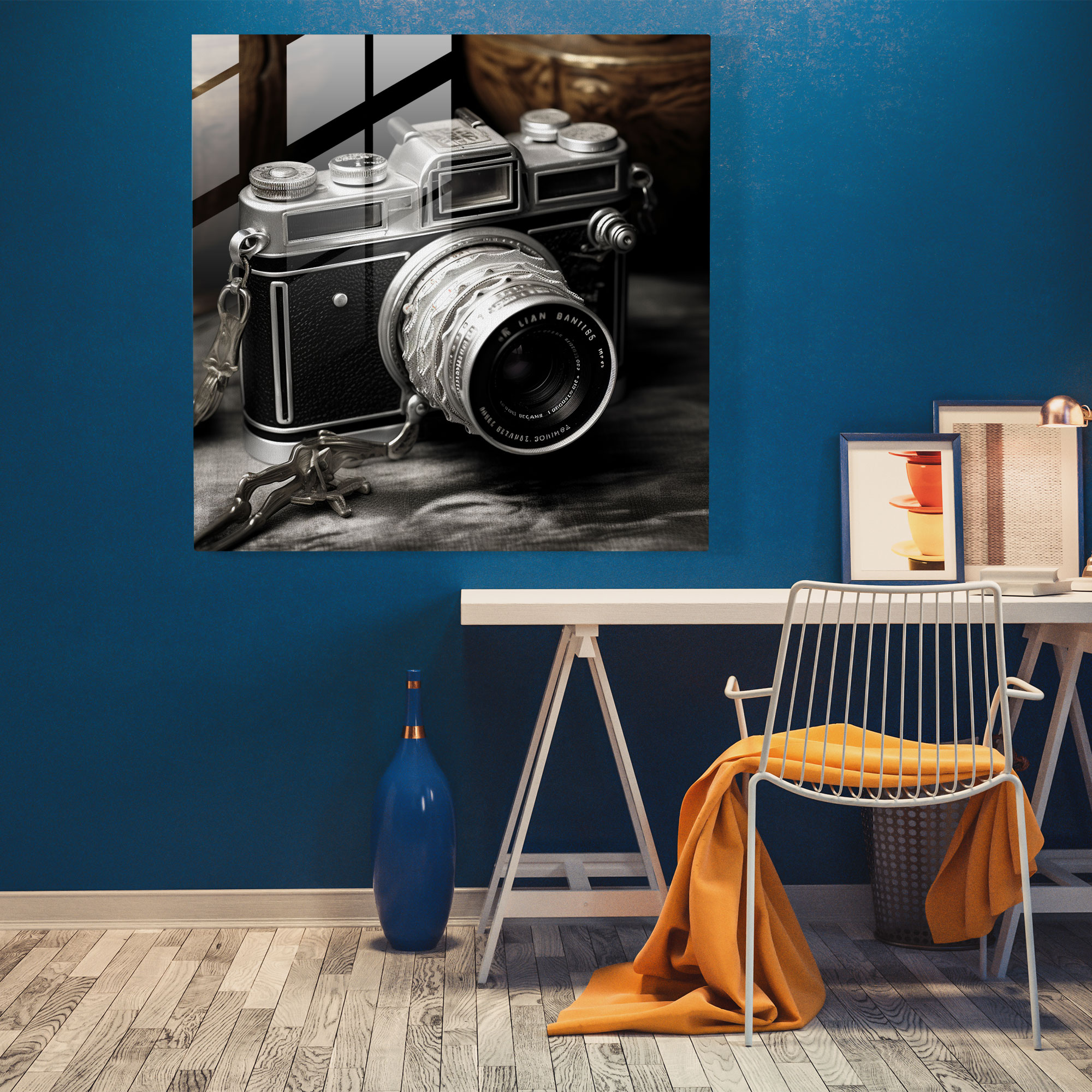 Retro Film Photography Glass Print - Retro, Glass Print, Black And White Aesthetic, Glass Wall Art