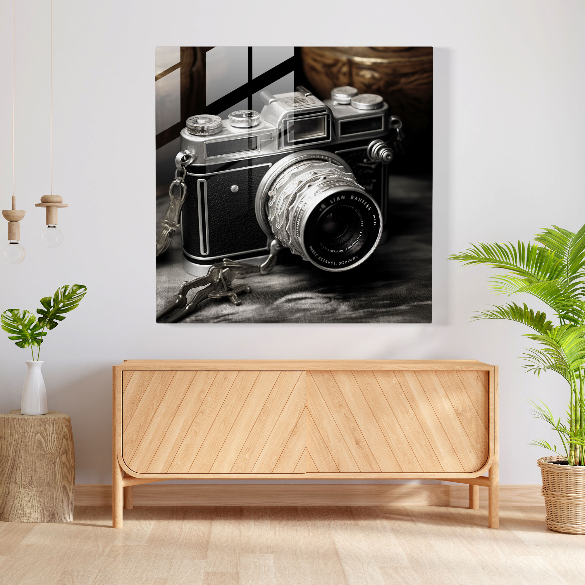 Retro Film Photography Glass Print - Retro, Glass Print, Black And White Aesthetic, Glass Wall Art