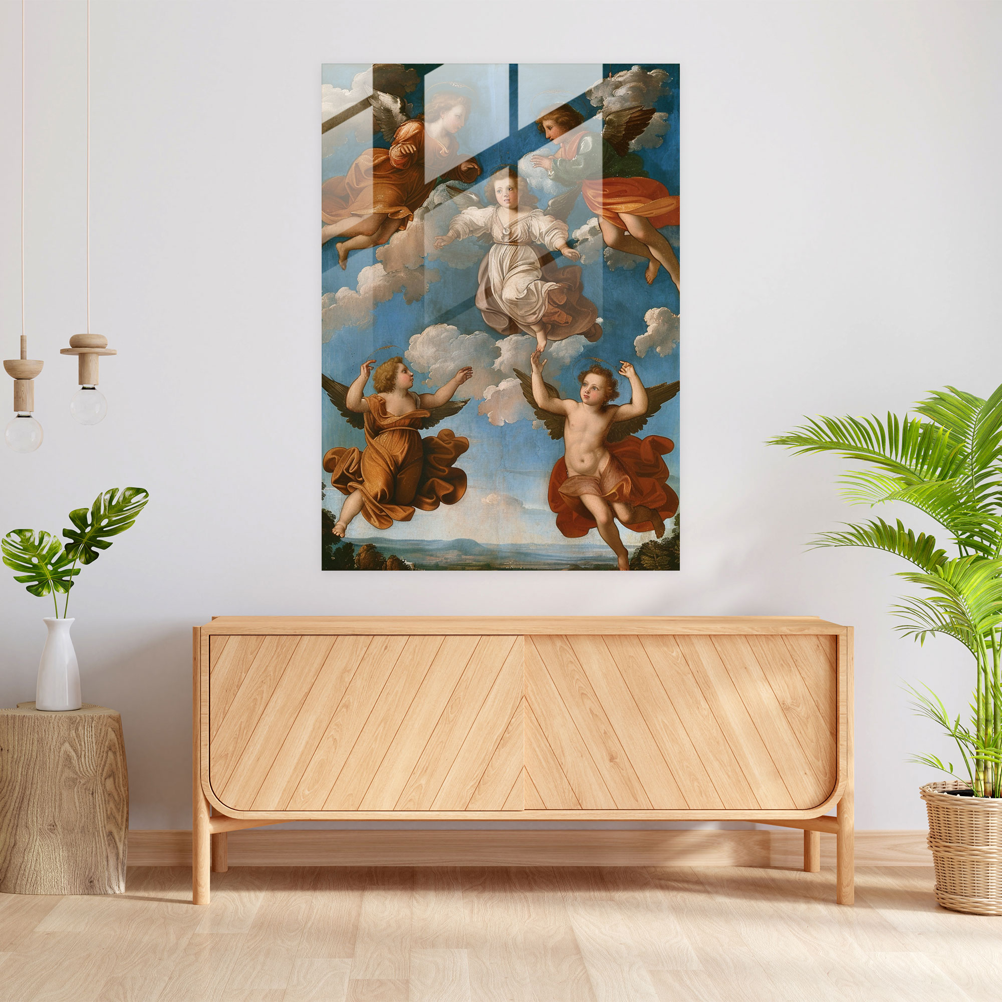 Raffaello Sanzio Ev Dekorasyonu Cam Tablo - Duvar Dekorasyonu Ev Dekorasyonu