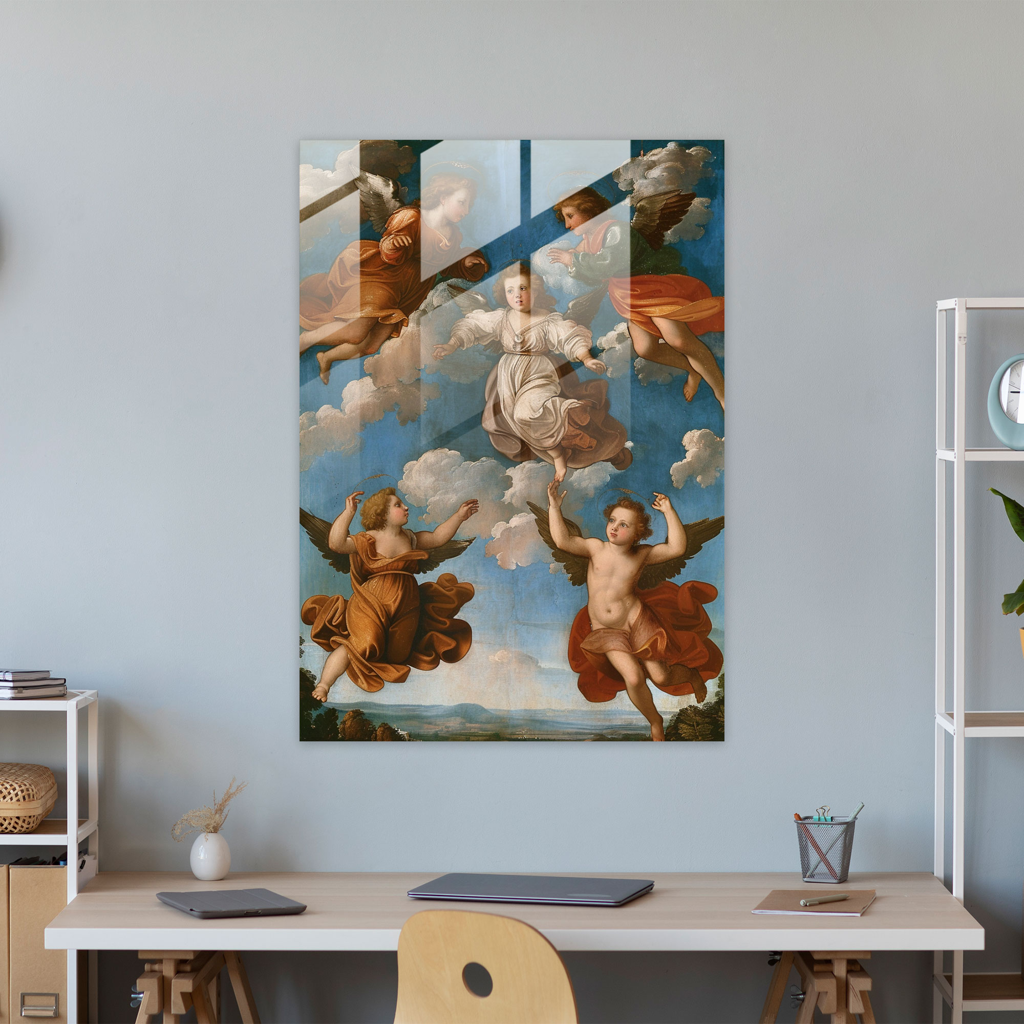 Raffaello Sanzio Ev Dekorasyonu Cam Tablo - Duvar Dekorasyonu Ev Dekorasyonu