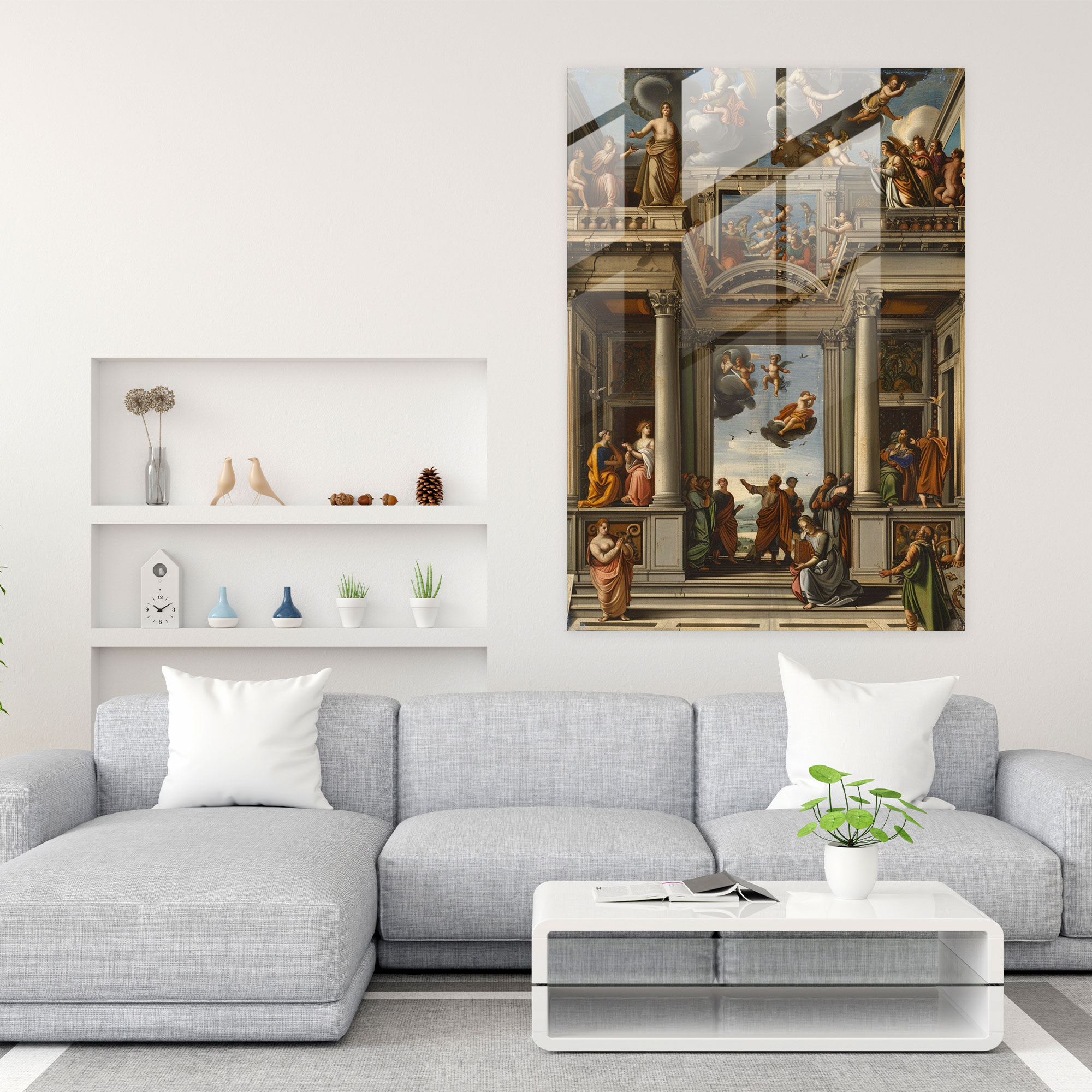 Raffaello Sanzio Cam Tablo Modern Sanat - Duvar Dekorasyonu Ev Dekorasyonu
