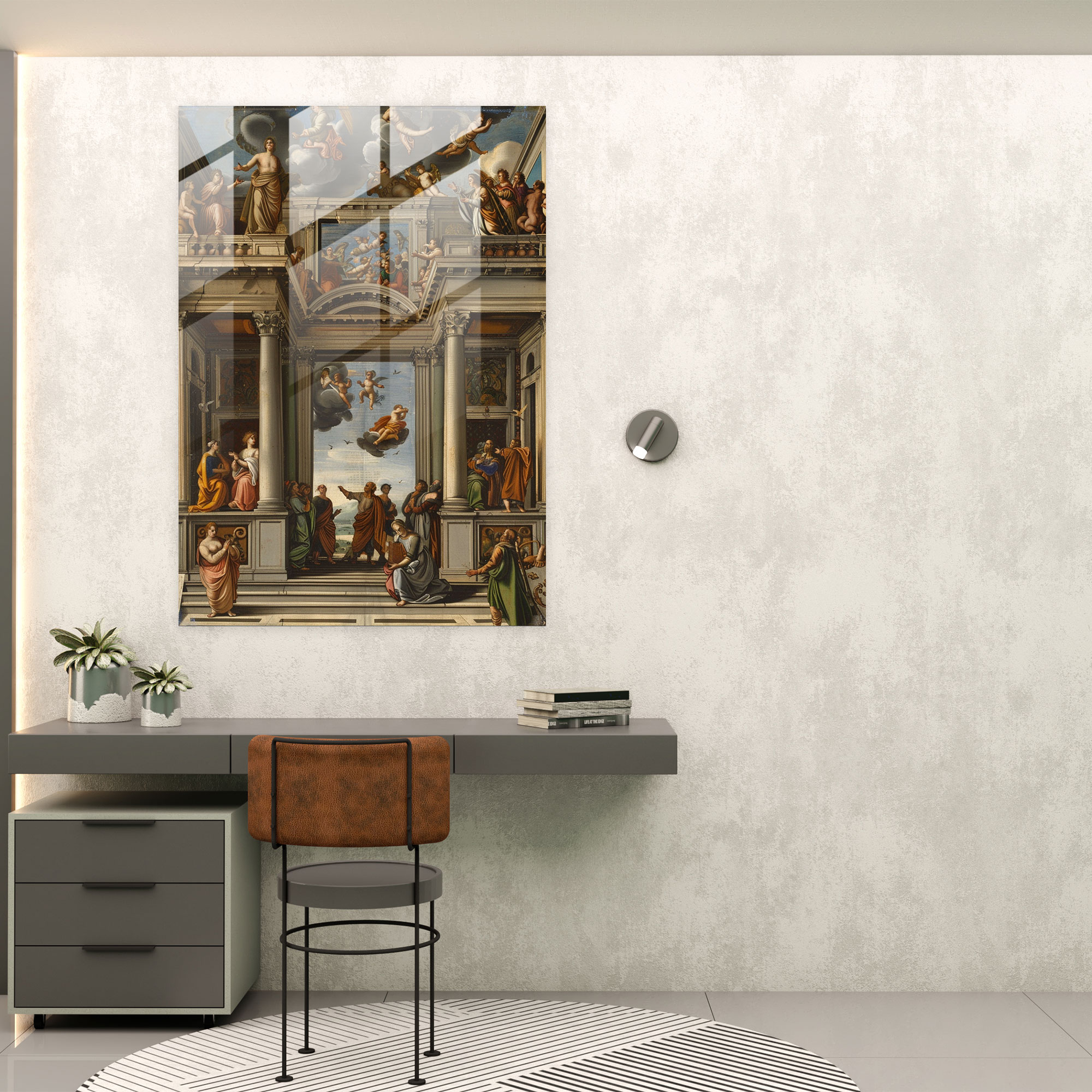 Raffaello Sanzio Cam Tablo Modern Sanat - Duvar Dekorasyonu Ev Dekorasyonu