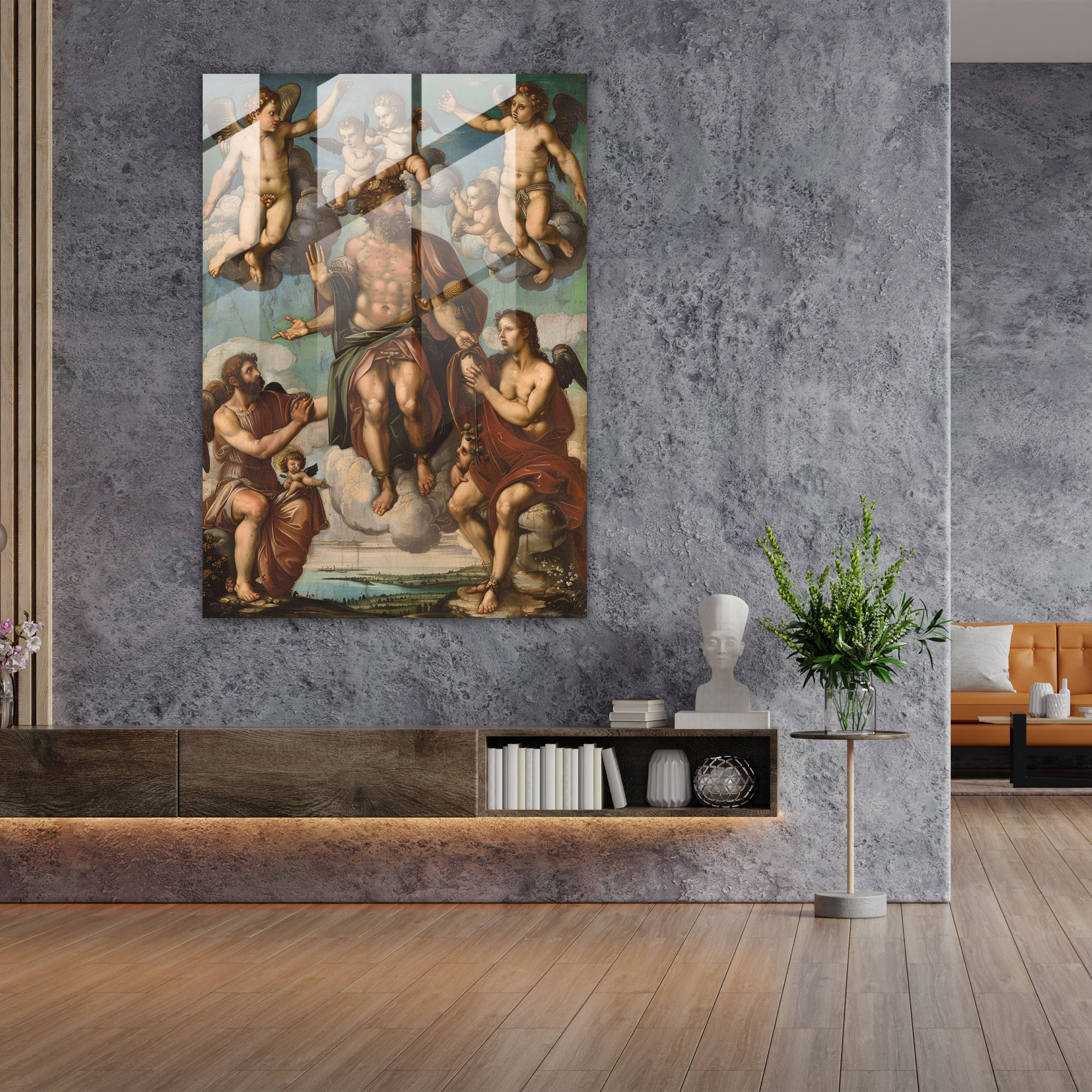 Raffaello Sanzio Cam Tablo Sanatı - Mitolojik Tanrılar ve Tanrıçalar Cam Tablosu - Raffaello Sanzio Cam Sanatı Modern Sanat