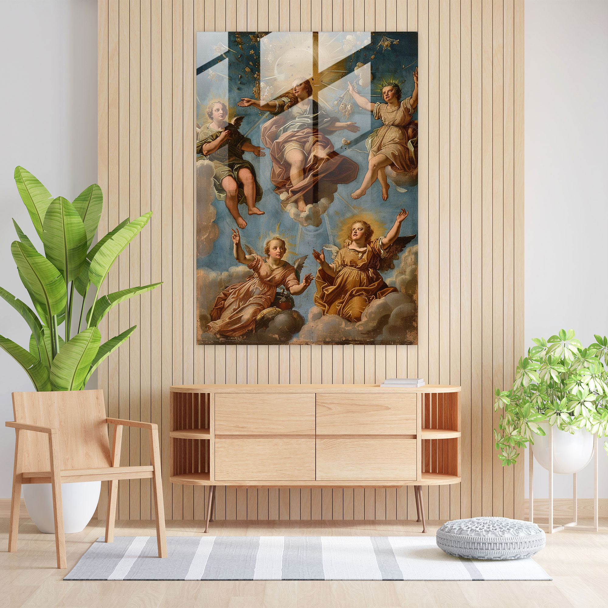 Efsanevi Göksel Cam Duvar Sanatı - Raffaello Sanzio Modern Sanat Duvar Dekorasyonu Ev Dekorasyonu
