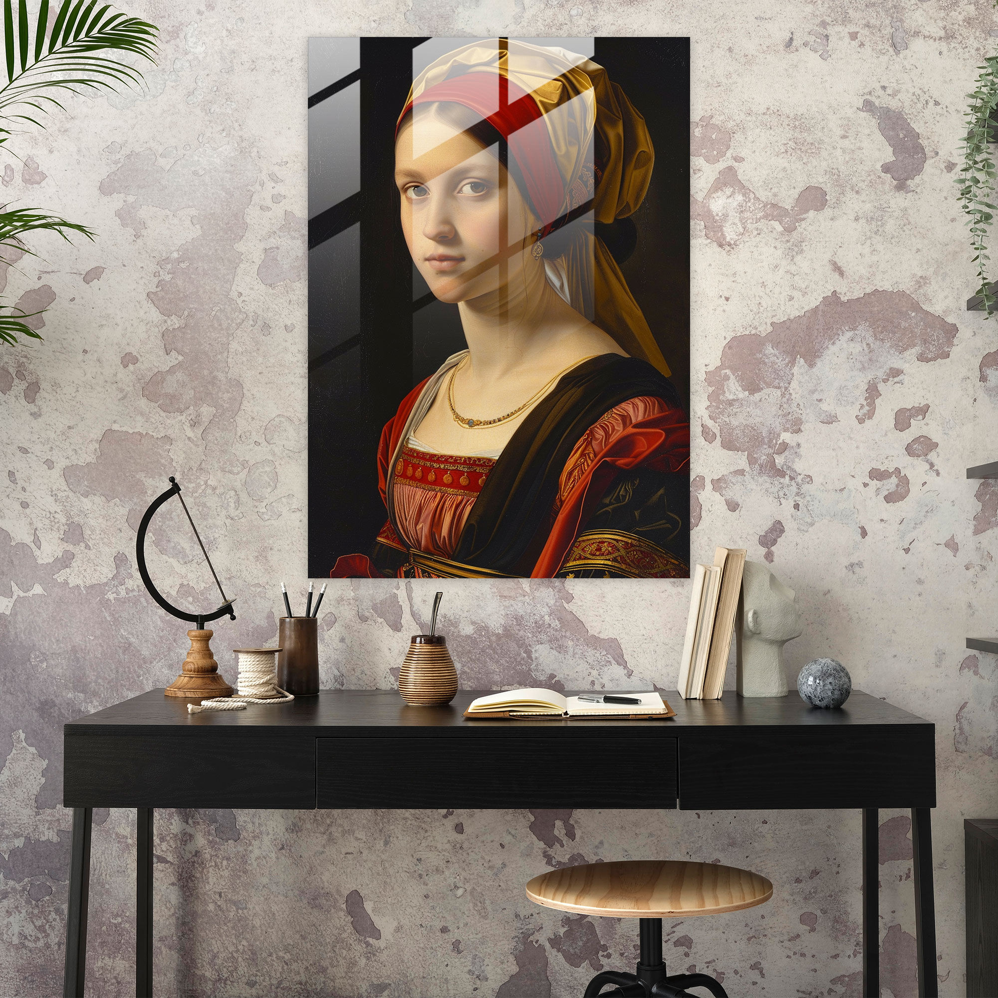 Nobility Portreleri Cam Tablo - Raffaello Sanzio Ev Dekorasyonu Cam Sanatı Modern Sanat