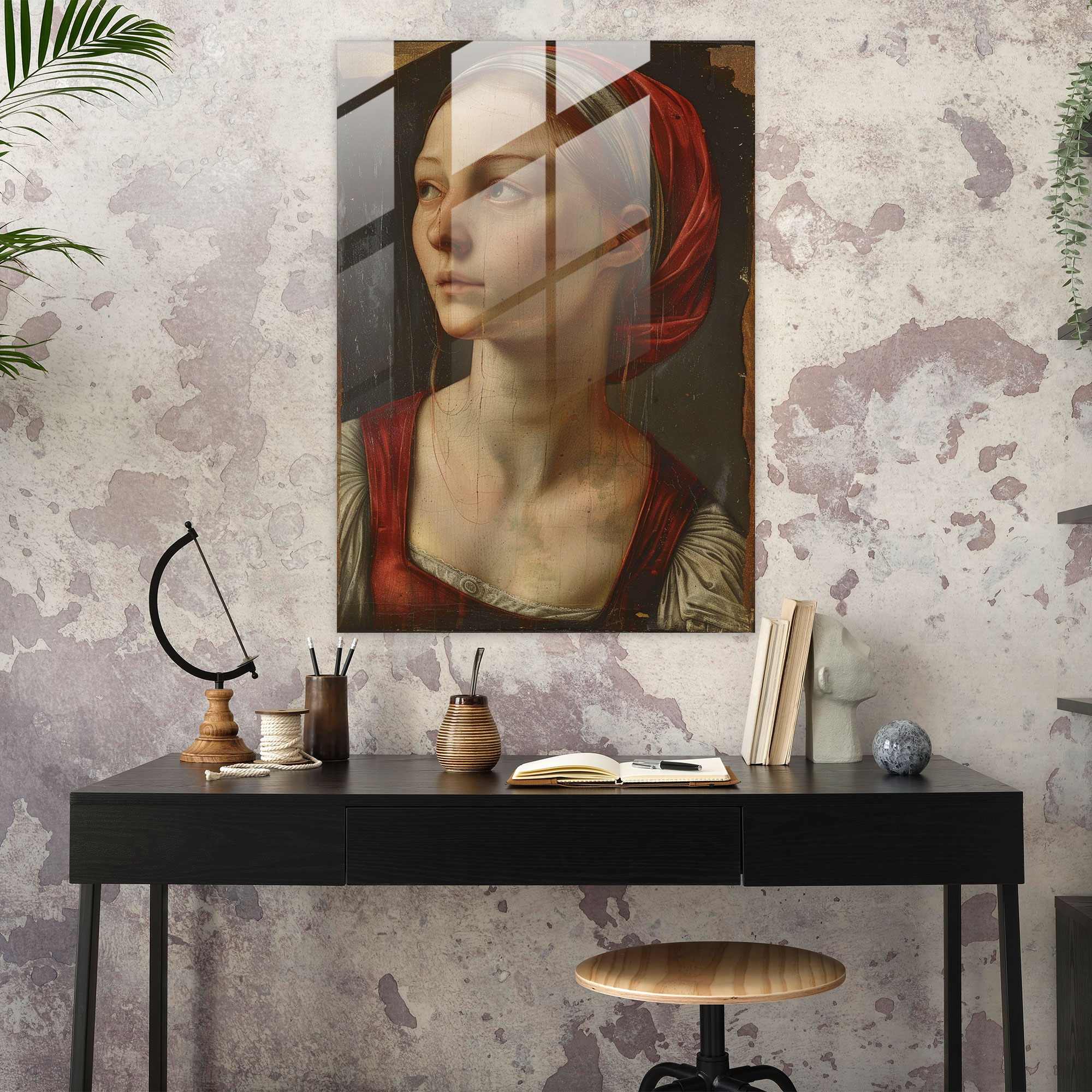 Raffaello Sanzio Genç Kadın Portresi Cam Tablo - Modern Sanat