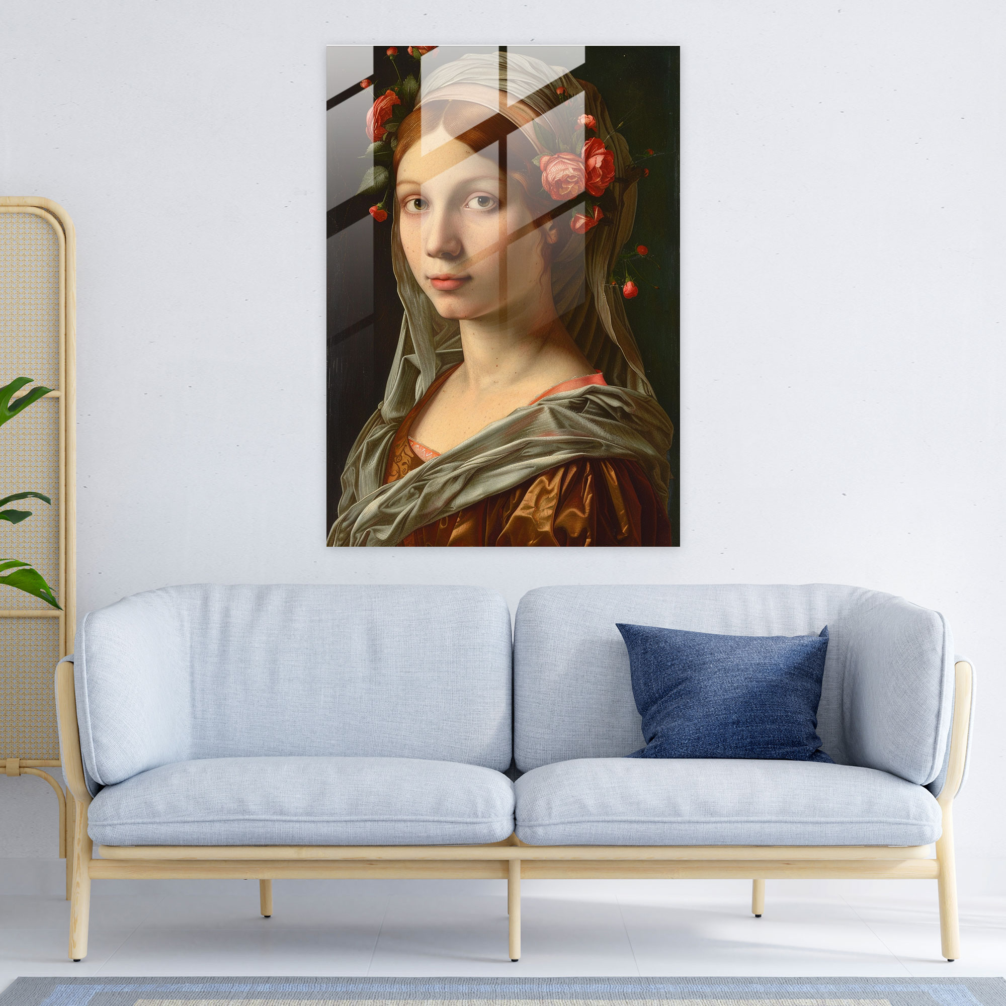Raffaello Sanzio Cam Tablo: Genç Bir Kadının Portresi - Raffaello Sanzio Modern Sanat Duvar Dekorasyonu