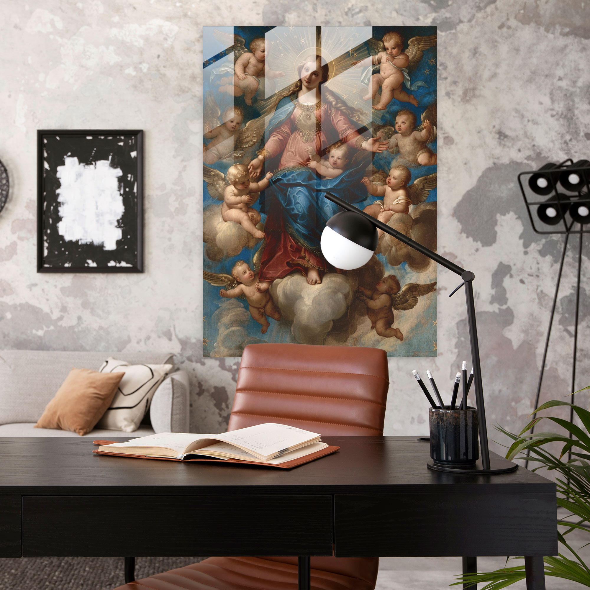 Raffaello Sanzio Duvar Dekorasyonu: Sistine Madonna - Raffaello Sanzio Ev Dekorasyonu Cam Sanatı Cam Tablo