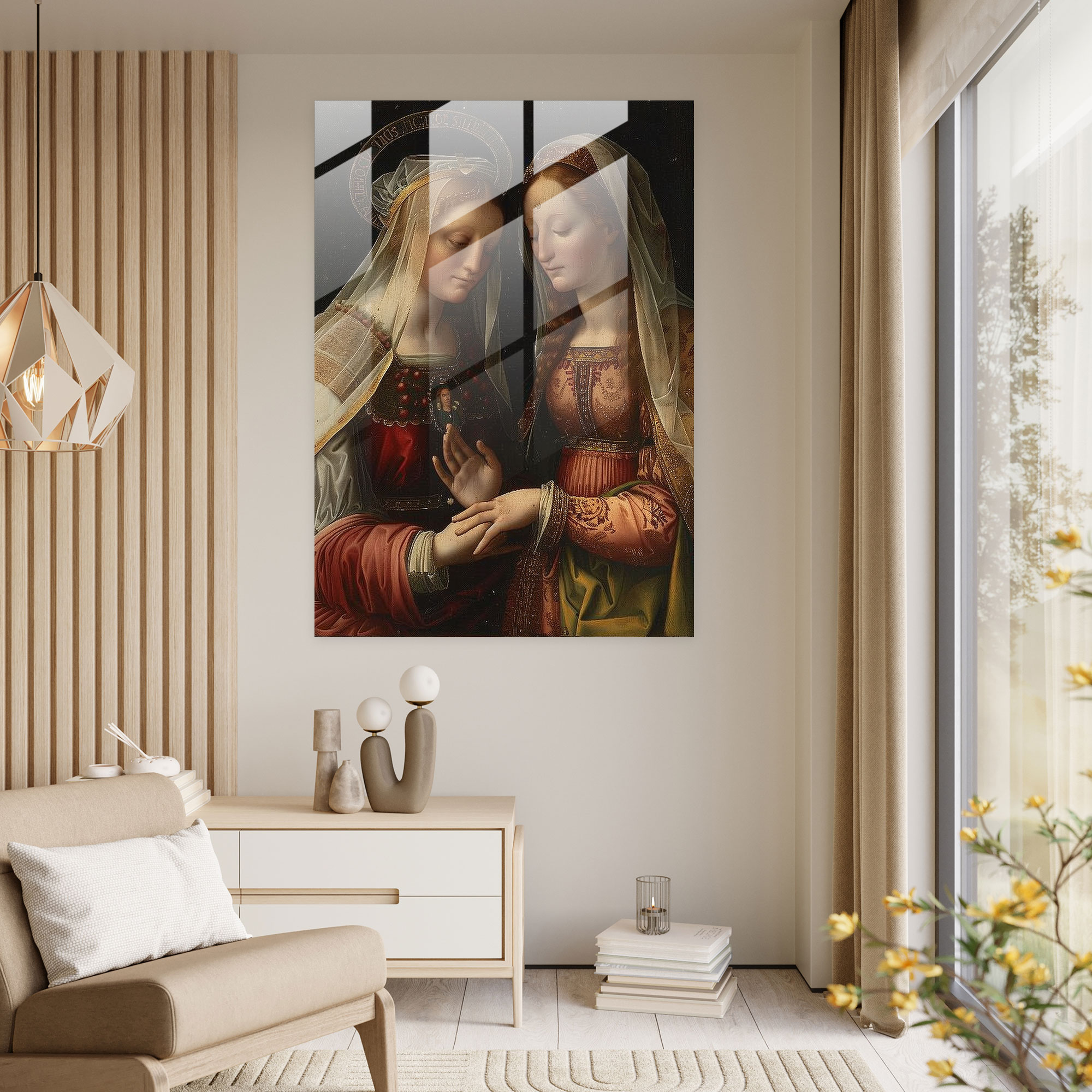 Raffaello Sanzio Cam Tablo: Bakire'nin Evliliği - Raffaello Sanzio Modern Sanat
