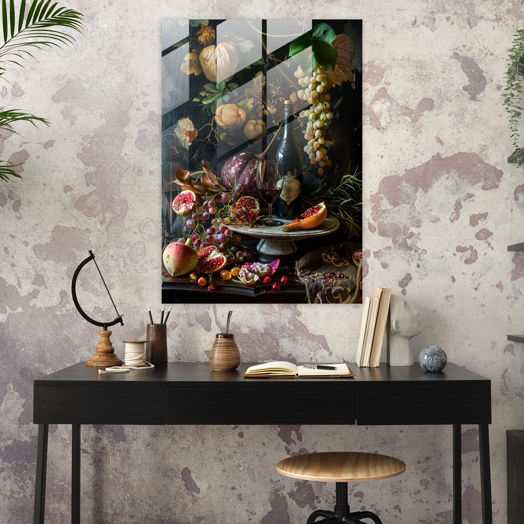 Raffaello Sanzio Still Life Cam Tablo Ev Dekorasyonu - Ev Dekorasyonu Detaylı İşçilik Cam Tablo