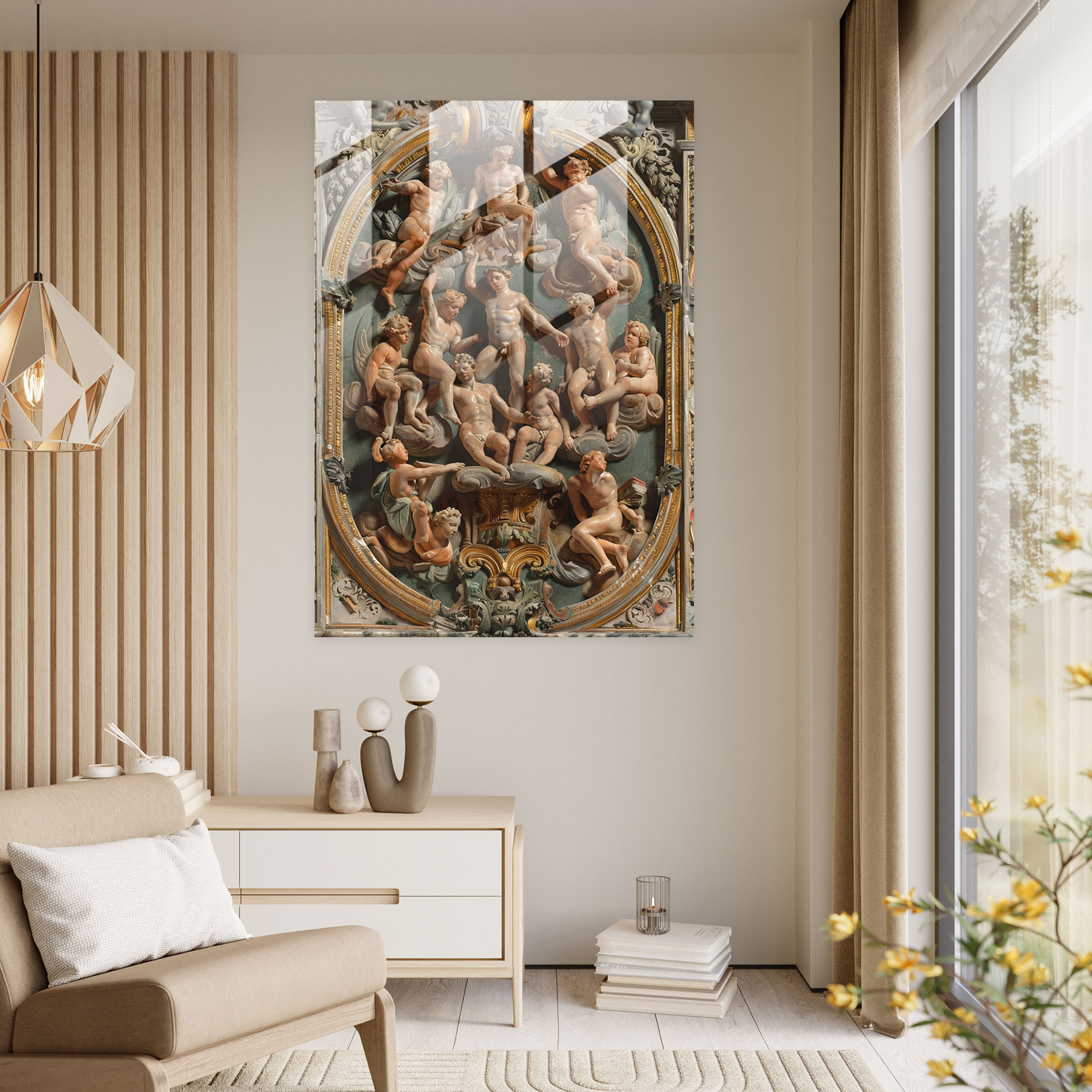Raffaello Sanzio Ev Dekorasyonu - Atina Okulu - Raffaello Sanzio Modern Sanat Duvar Dekorasyonu Cam Tablo